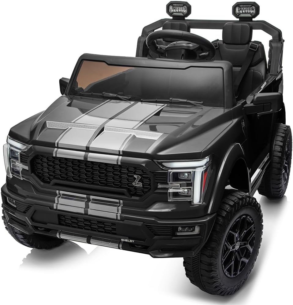 Hikiddo Licensed Ford Shelby F-150 2 Seater Ride on Car for Kids, 24V Electric C