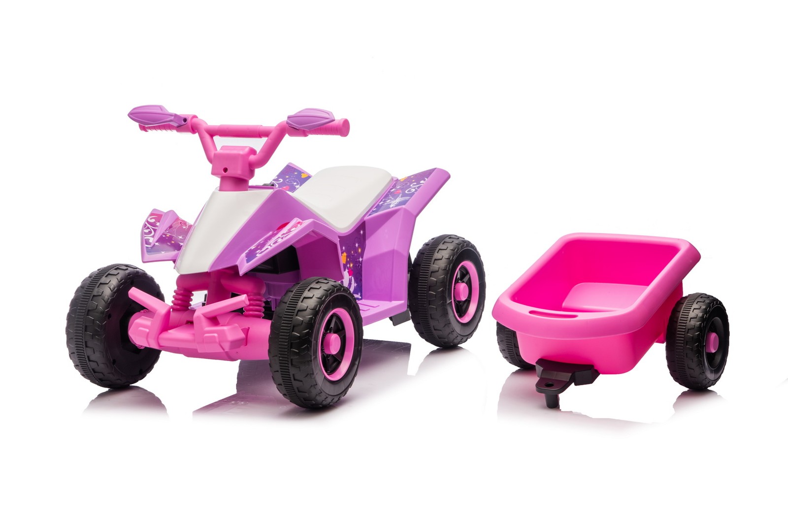 6V 4.5A Kids Ride On ATV Electric Quad Toy Car w Trailer Music LED Boy Girl Gift