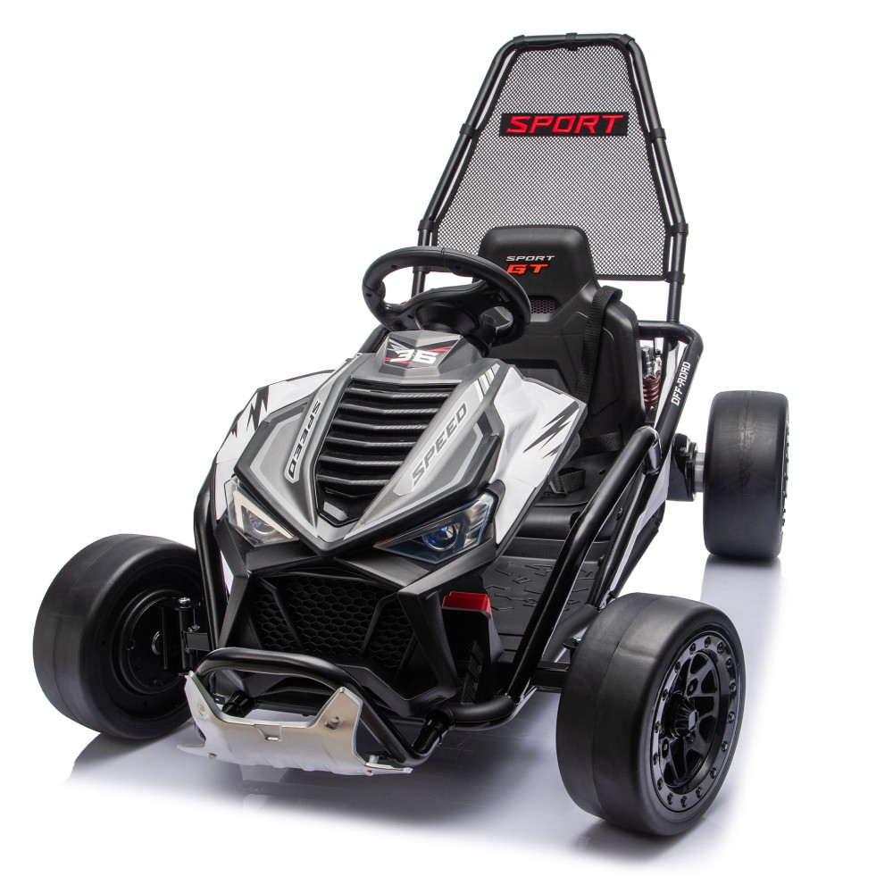 24V 400W Kids Ride on Drift Car Electric Go Kart 5-7.5 MPH with Music Bluetooth