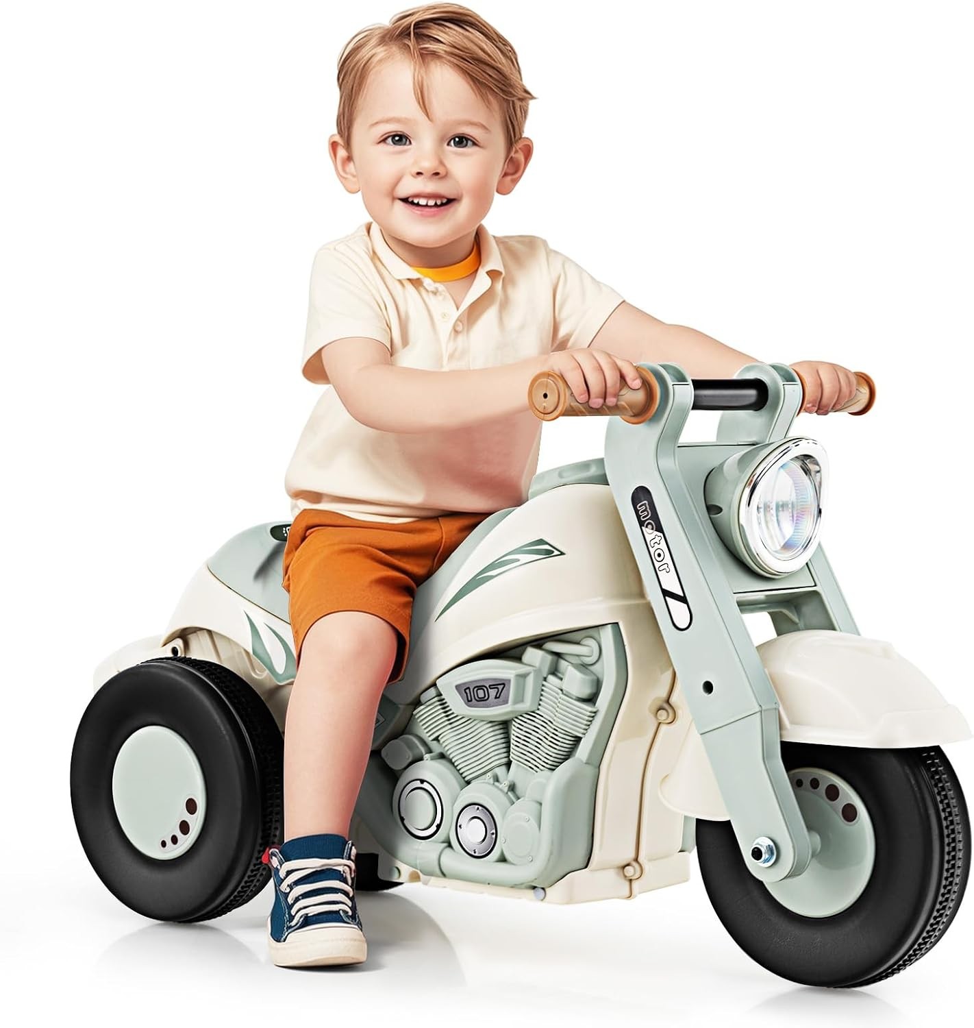 Push Car Sliding Car w/ Bubble Maker Foot-to-Floor Sliding Car Ride on Toys Gift