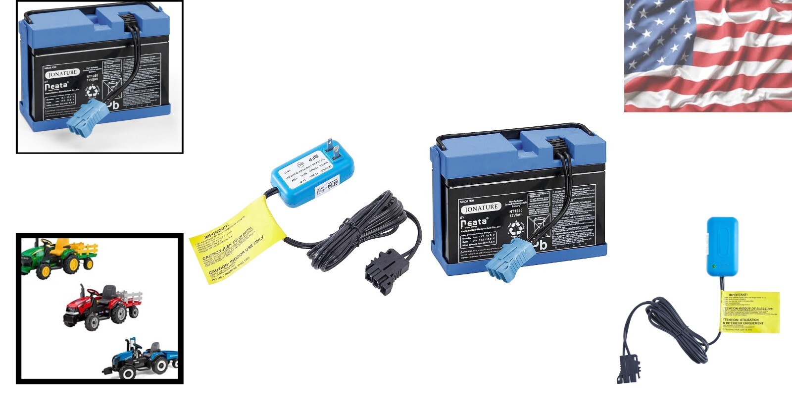 12V 8AH Kids Ride On Toy Battery & Charger Kit – Fully Charged & Easy Install
