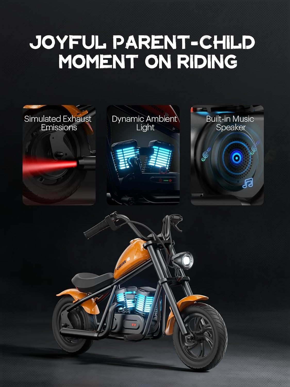 HYPER GOGO Cruiser 12 Plus Electric Motorbike Motorcycle for Kids Electric Dirt
