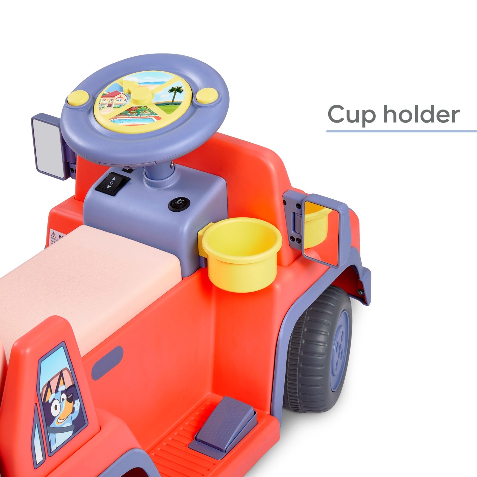 Bluey 6V Ride On Car for Kids with Sound Effects & Music