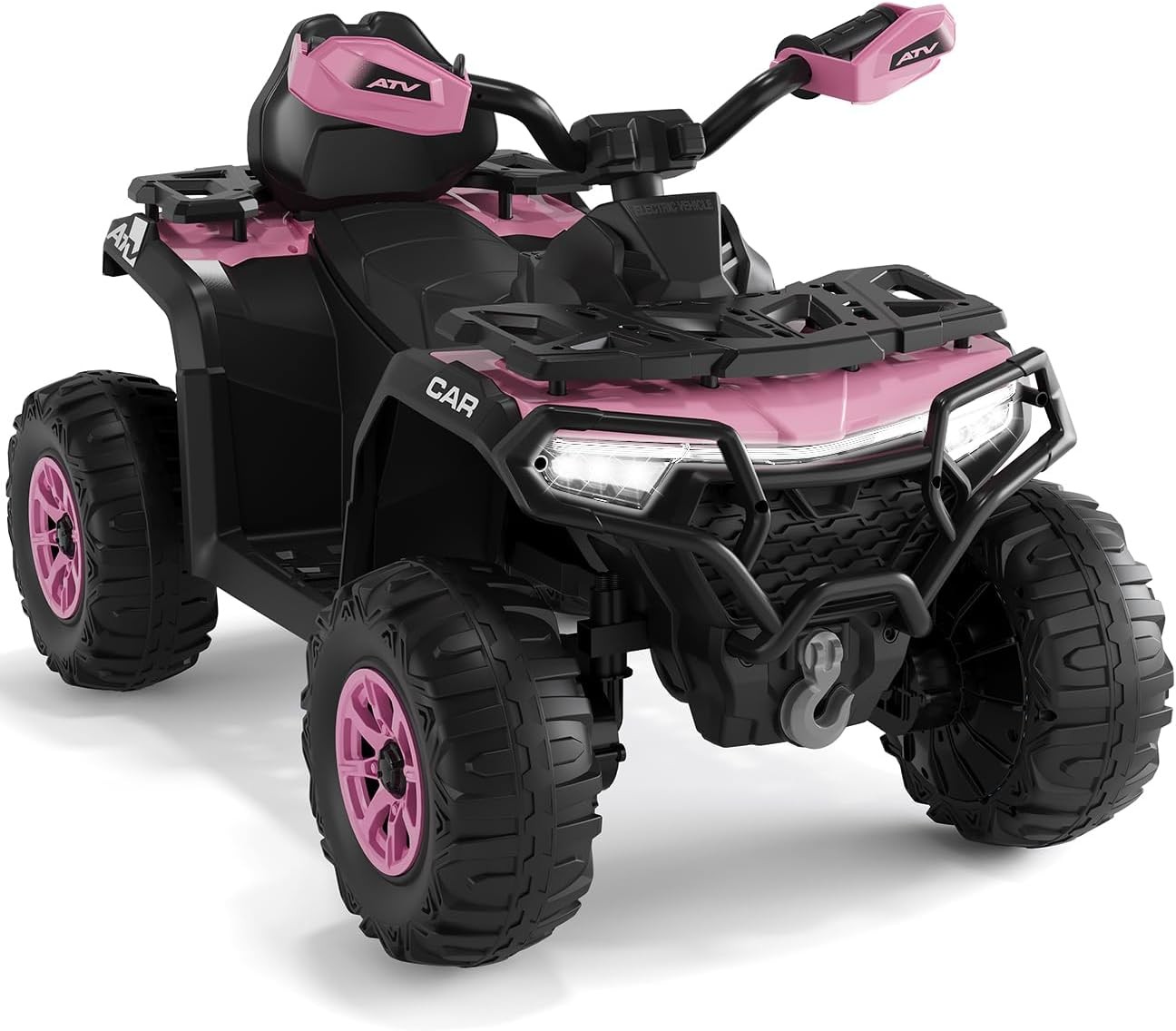 12V Kids ATV Quad 4 Wheeler Car Off-road Ride on Toy w/ LED MP3 Age 3+ USB Girls