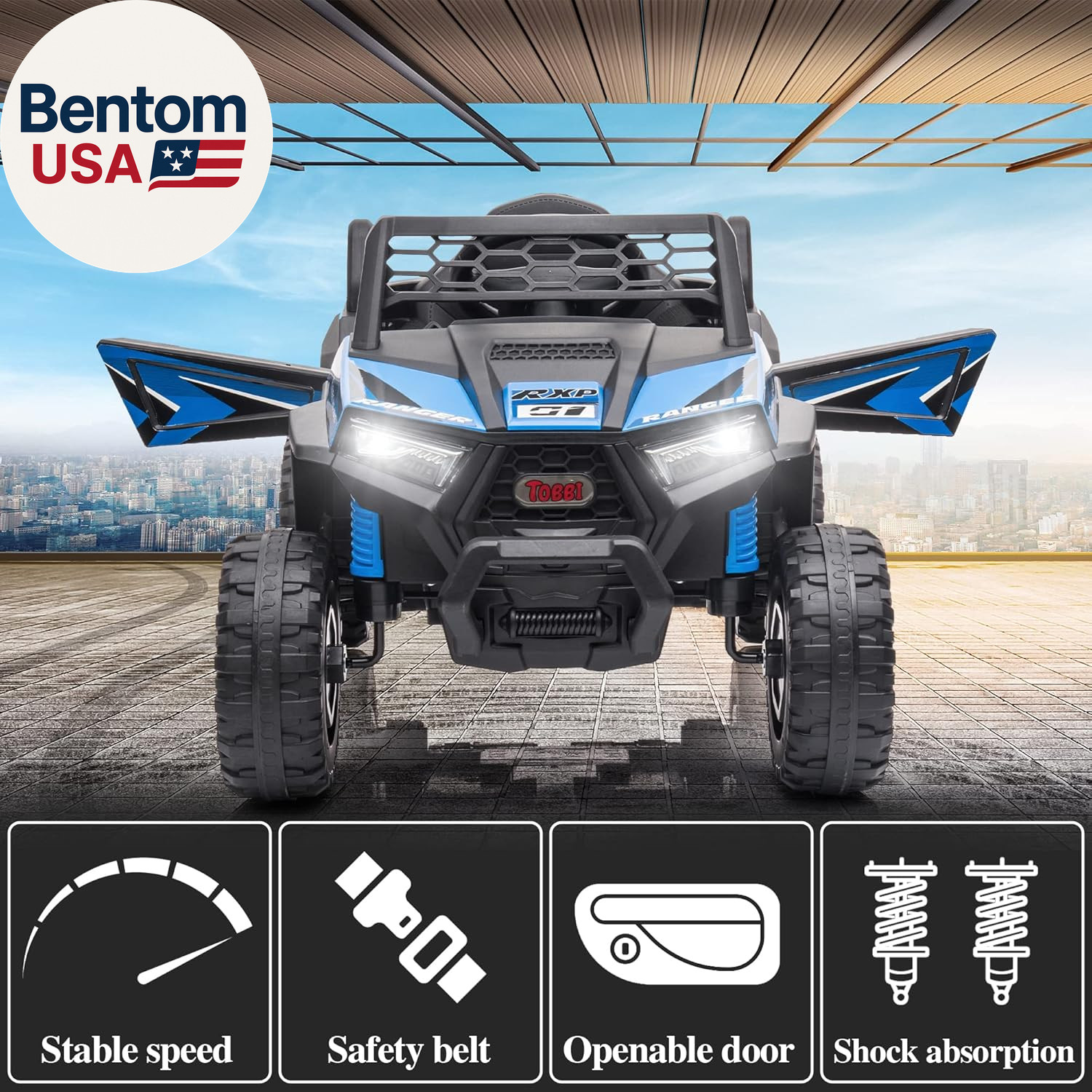 12V Kids Ride on Car, Electric Off-Road UTV Truck with Forward and Reverse Funct