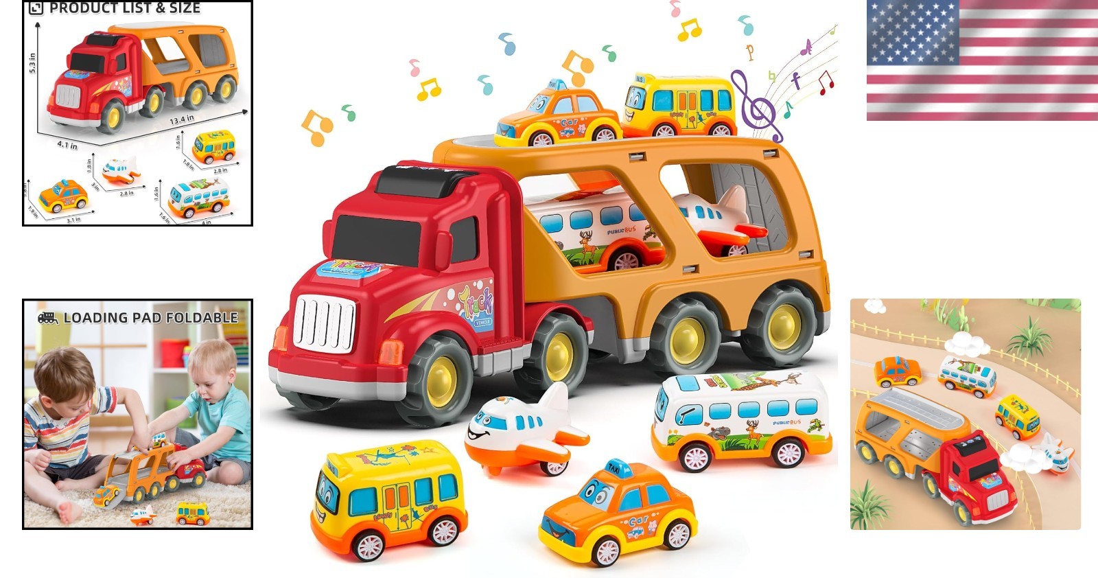 Exciting 5-in-1 Carrier Truck & Mini Cars for Toddlers – Ideal Gift for Ages 3-6