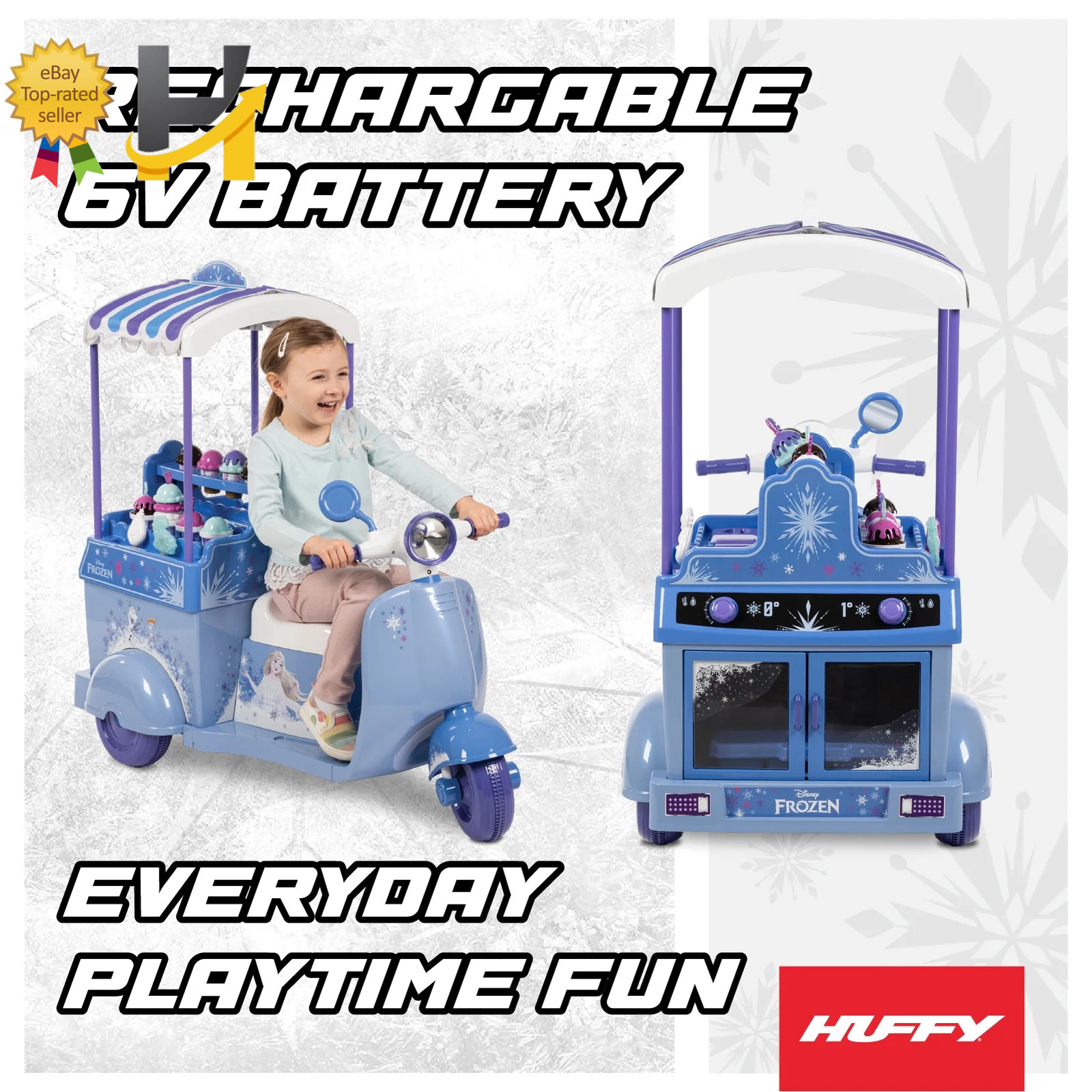6V Disney Frozen Ice Cream Cart Battery Ride-On Toy Ice Cream Toys FREE SHIPPING