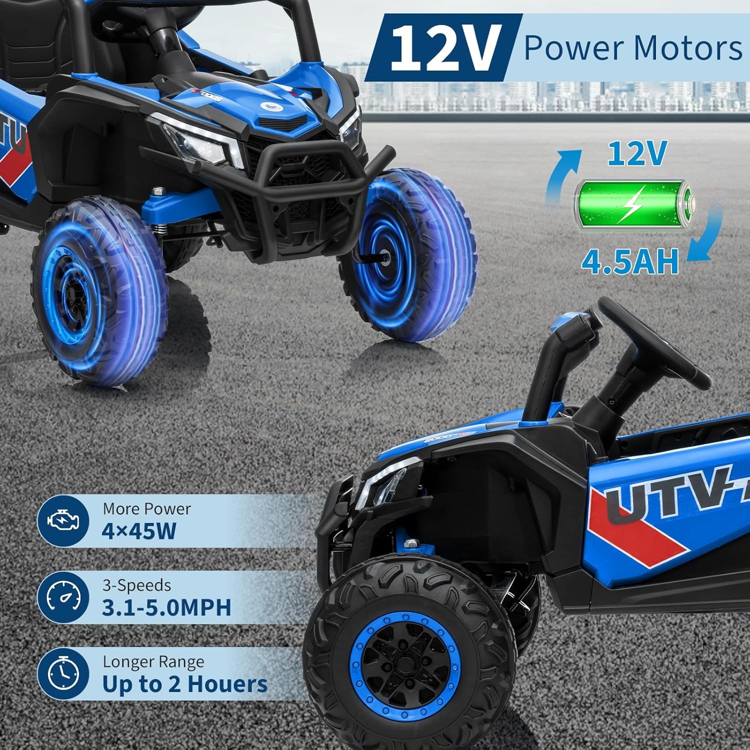 12V Kids Ride On Car UTV Truck Remote Control 4WD/2WD Electric Vehicle w/ Music