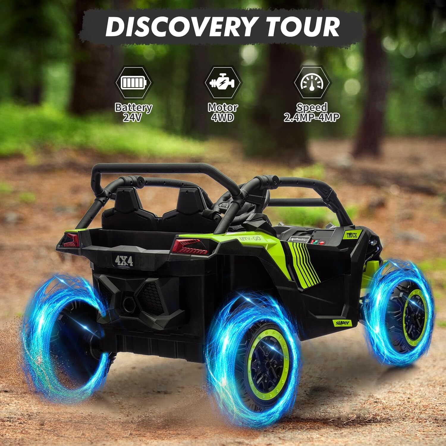 24V 2 Seater Ride On Car Truck Toys,Kids Ride on UTV with Parents Remote Control