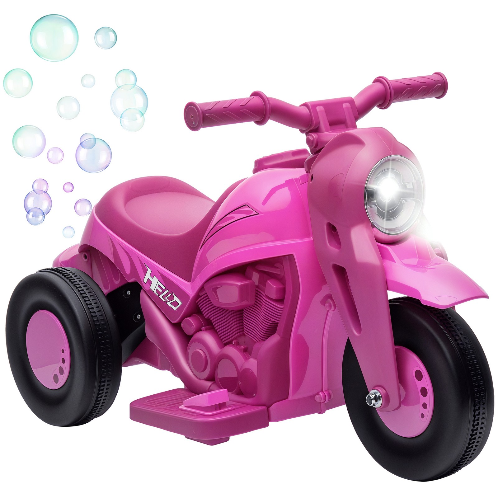 Ride on Motorcycle, 6V Ride on Bubble Car w/ Music, Pink