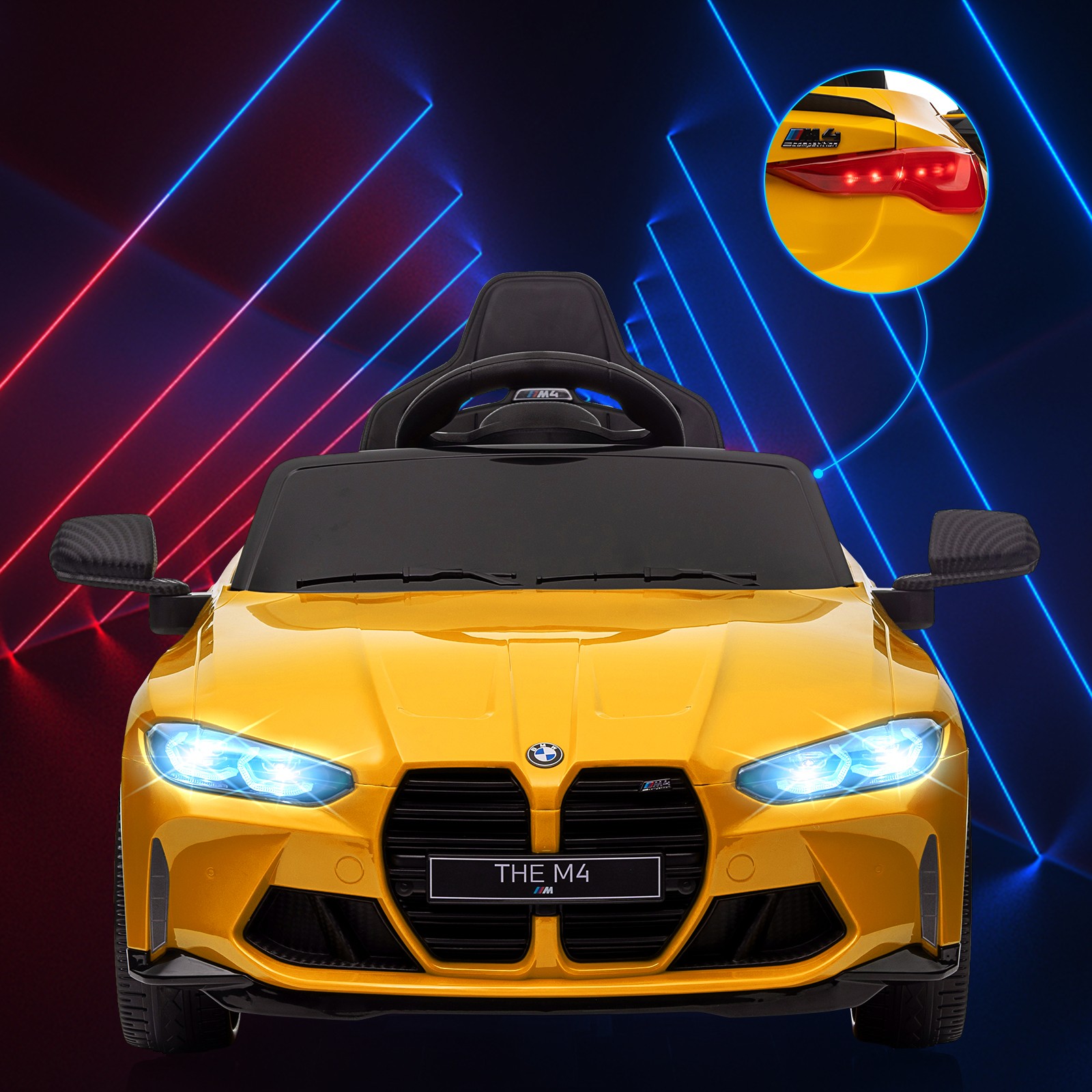 Licensed BMW M4 Electric Ride-On Car 12V for Kids w/ Twin Motors 2 Control Modes
