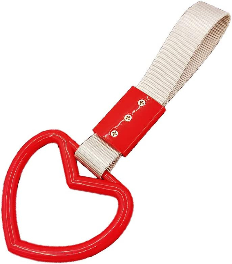 1 PC Heart JDM Tsurikawa Hang Ring Subway Train Bus Handle Hand Strap Drift For