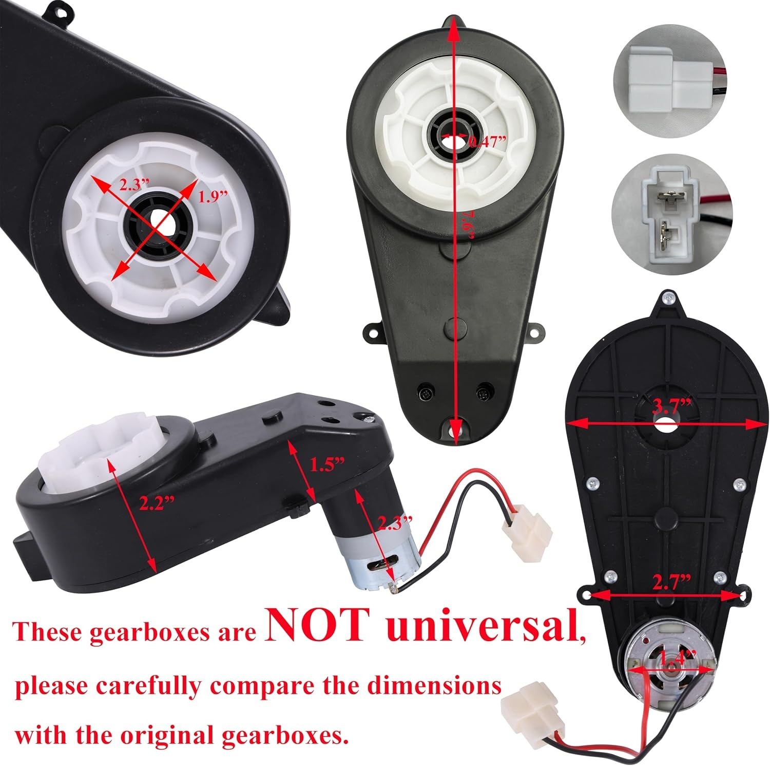 RS550 12V Motor Gearbox for Children’s Vehicles