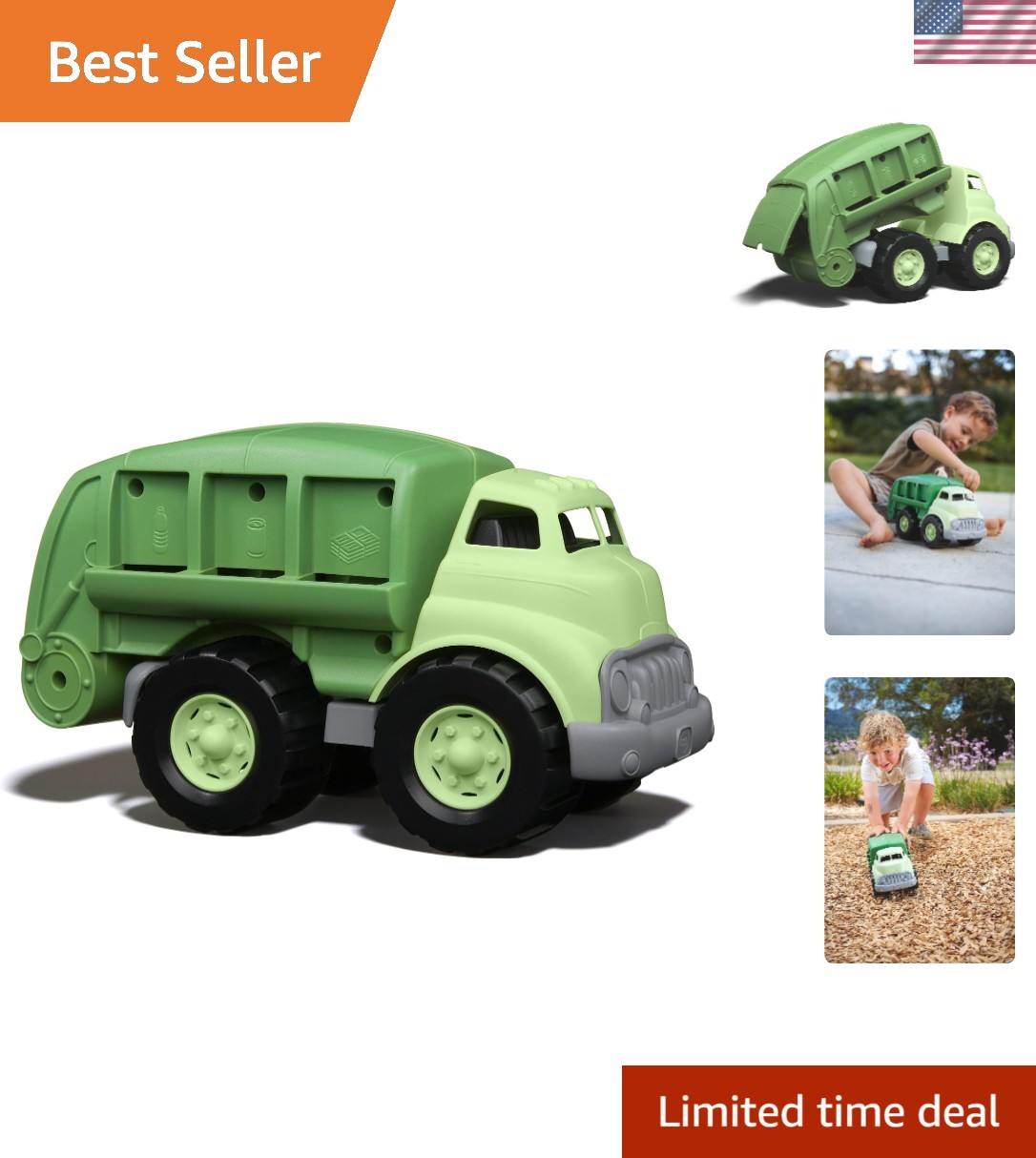 Kids Educational Recycling Truck – BPA Free Green Toy for Fine Motor Skills 12M+