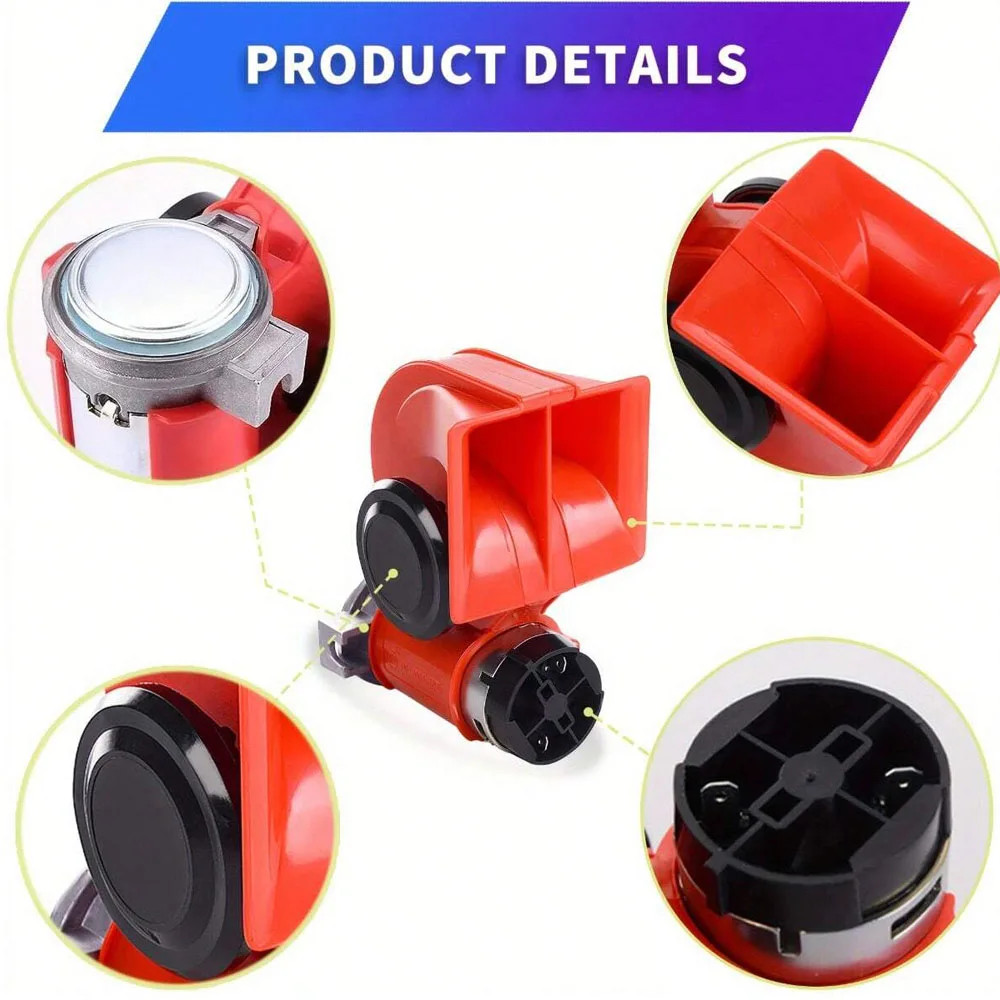 12V 138db Super Loud Snail Car Horn With Compressor Air Horn For Any 12V Vehicle