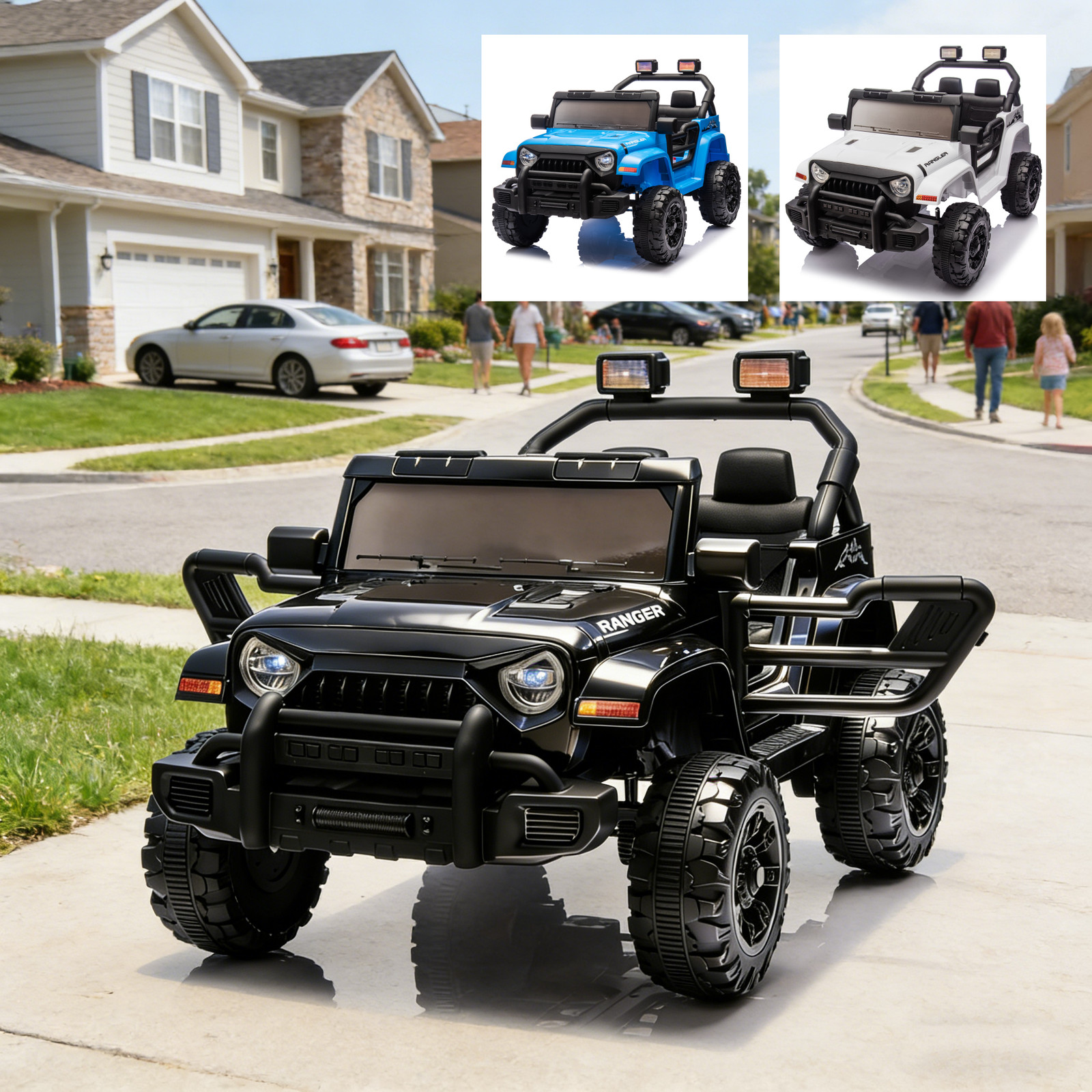 12V Kids Ride On Electric Car W/Parents Control Dual Drive Headlights