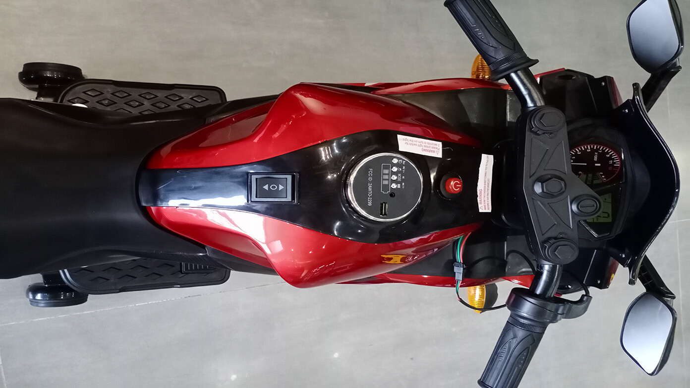 Kids Ride on Dirt Bike 12V Electric Motorcycle for Child w/ Training Wheels LED