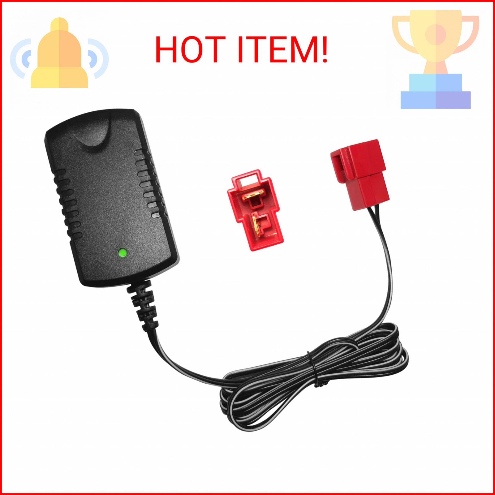 6V Kids Ride On Car Charger for 6 Volt Battery, 7v800ma Charger for BMX X6 Kid T