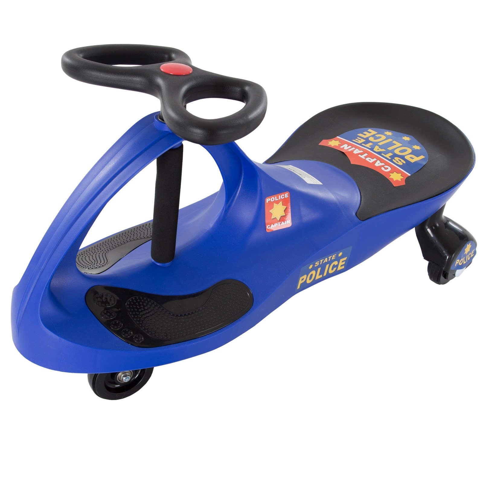 Wiggle Car Police Ride-On Toy for Kids 3+ | No Batteries, Gears, or Pedals – Blu