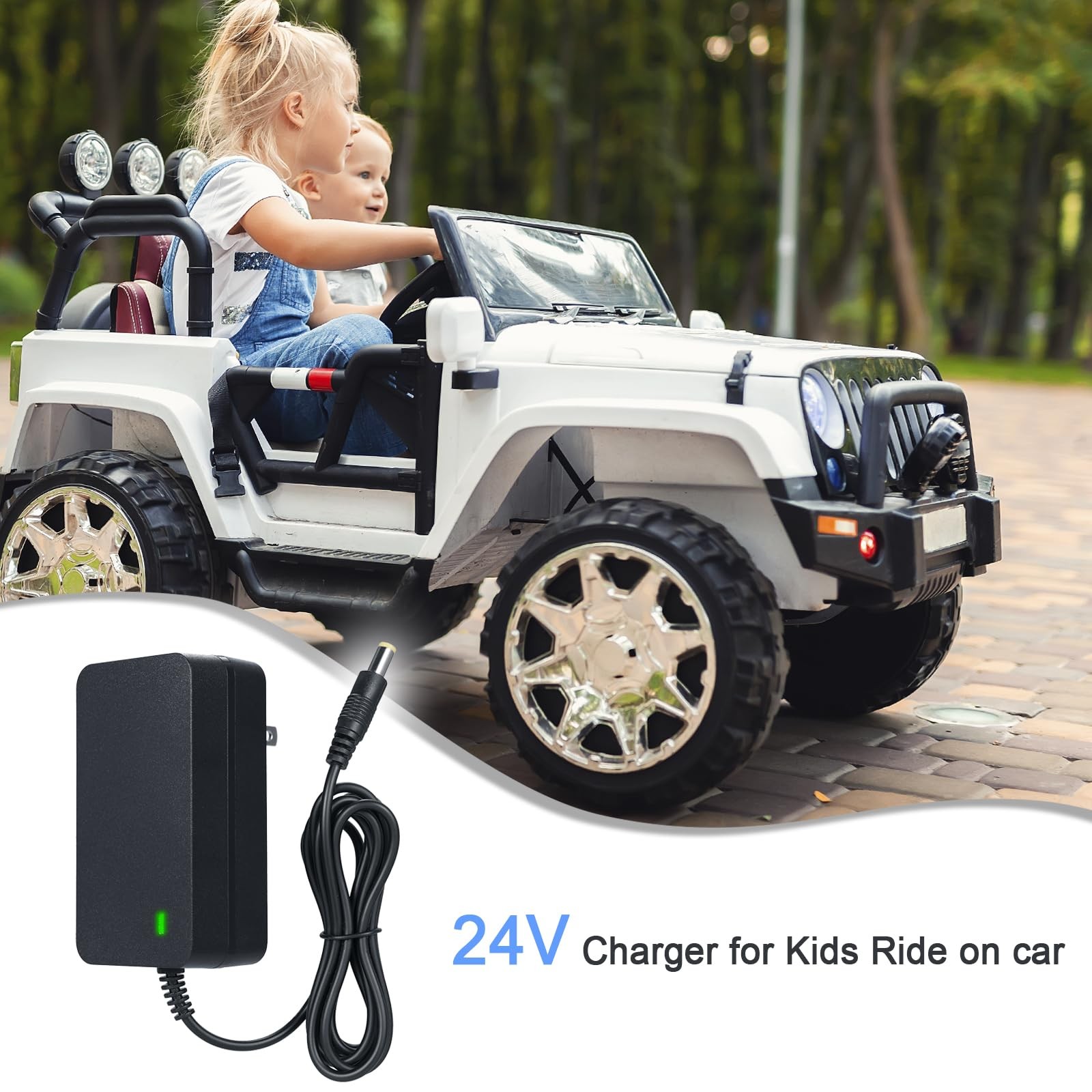 24V Charger for Kids Ride on Toys Car,24 Volt Battery Black