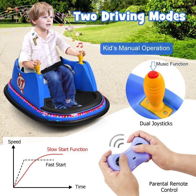12V Battery Kids Ride On Electric Bumper Car Gift Toddlers with Flashing Lights