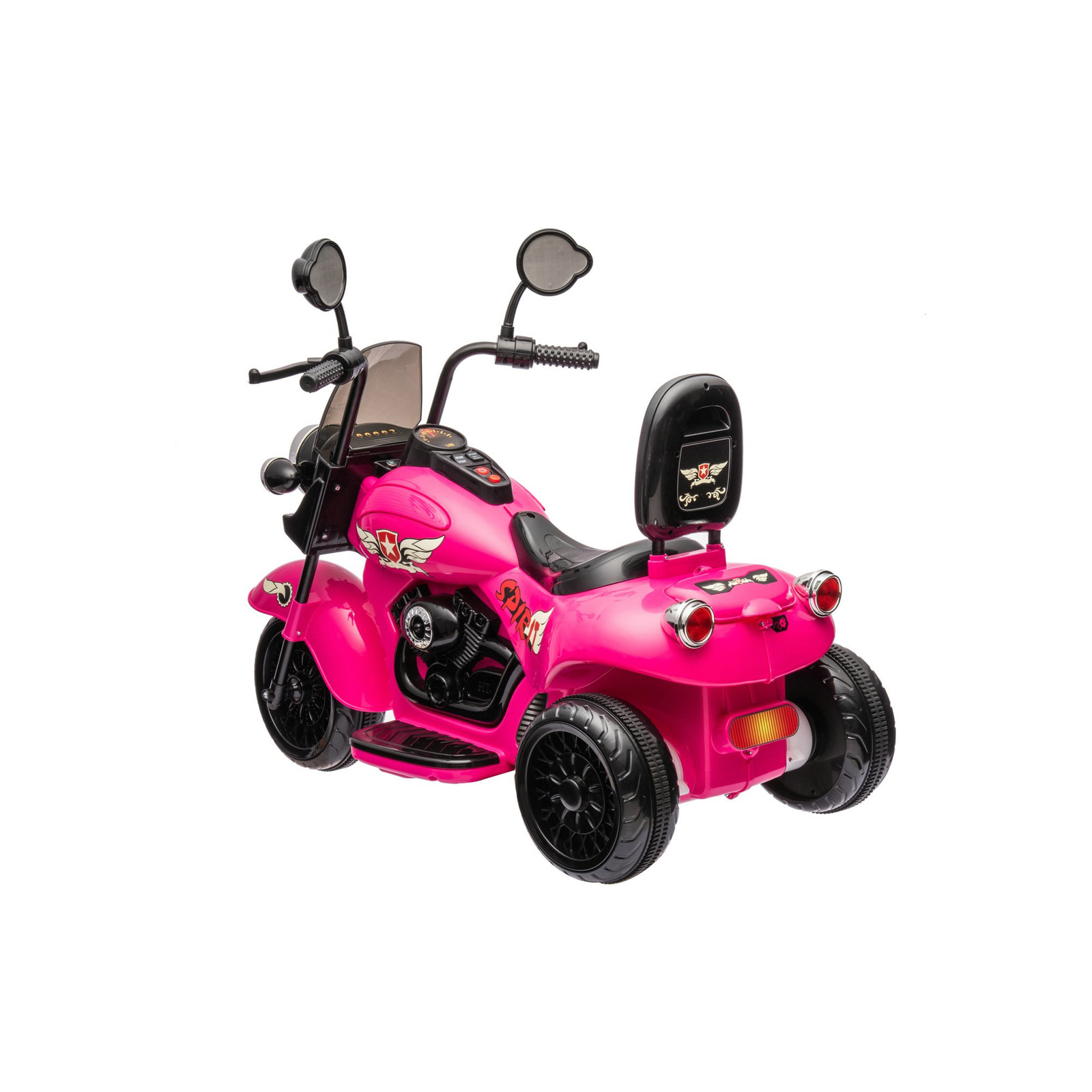 12V Freddo Kids Cruiser Chopper Motorcycle Ride On Toy Car W/ LED Lights Pink