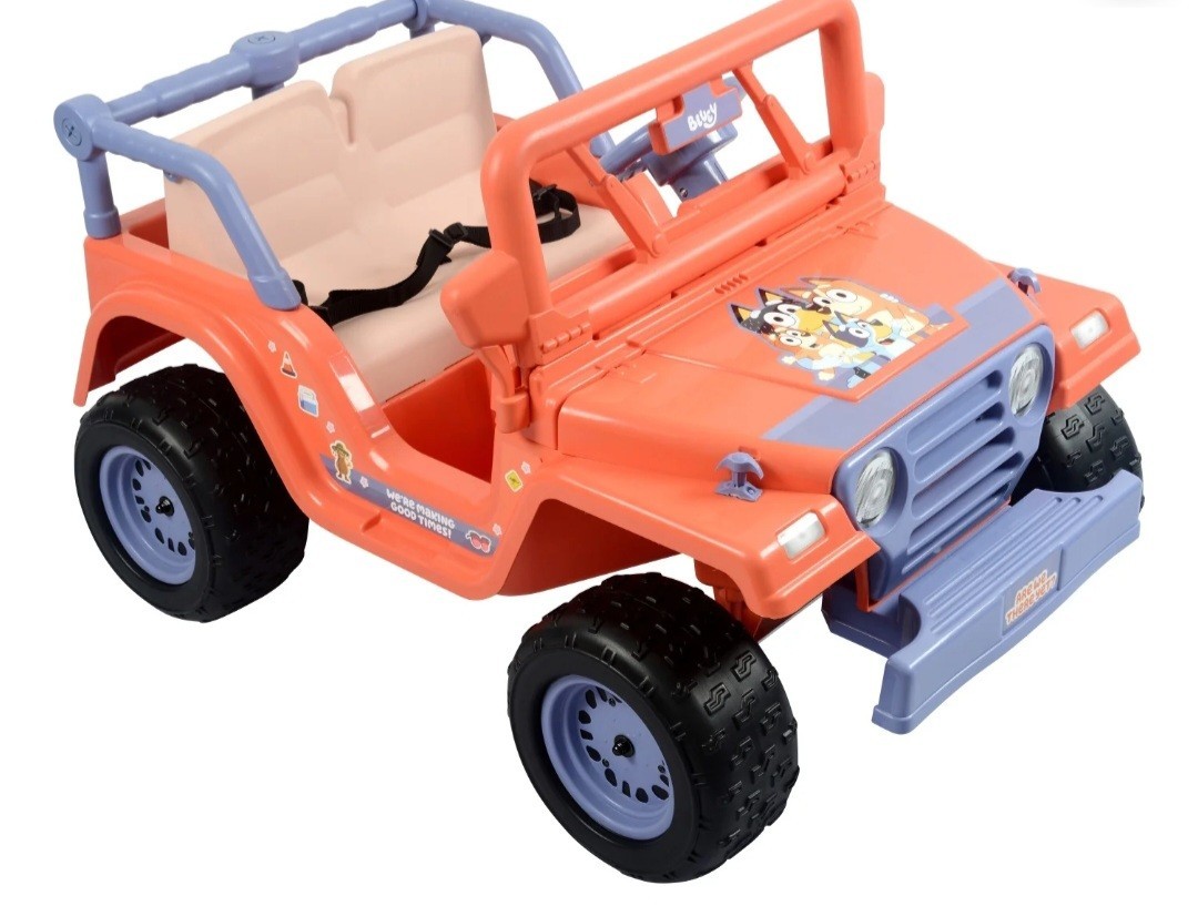 Bluey 4-Wheeler Battery-Powered 12V Ride-On Car w/ Songs from the Show, Ages 3+