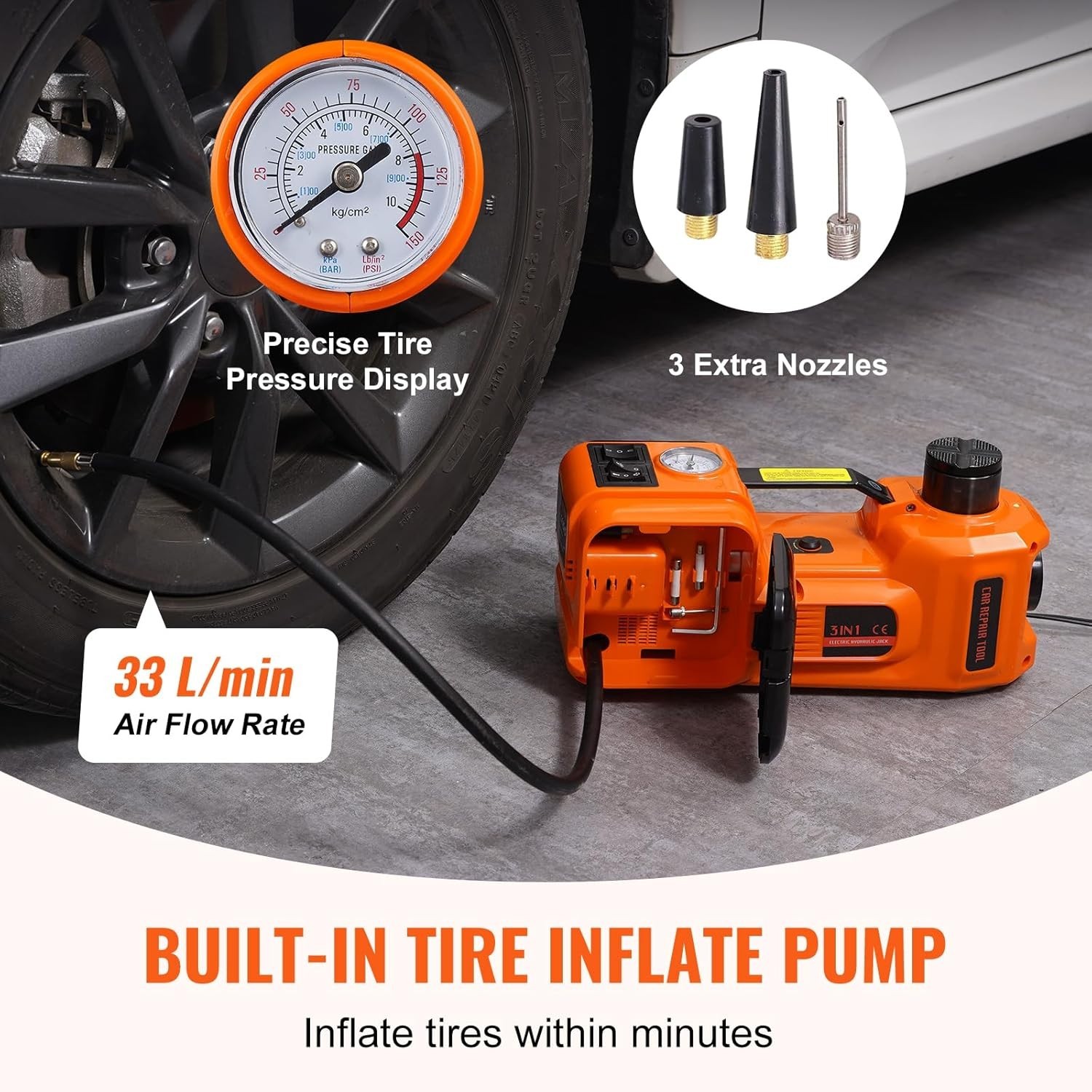 Gato Hidraulico Electrico 12V 5 Toneladas Elevador Hidráulico Para Carro Autos