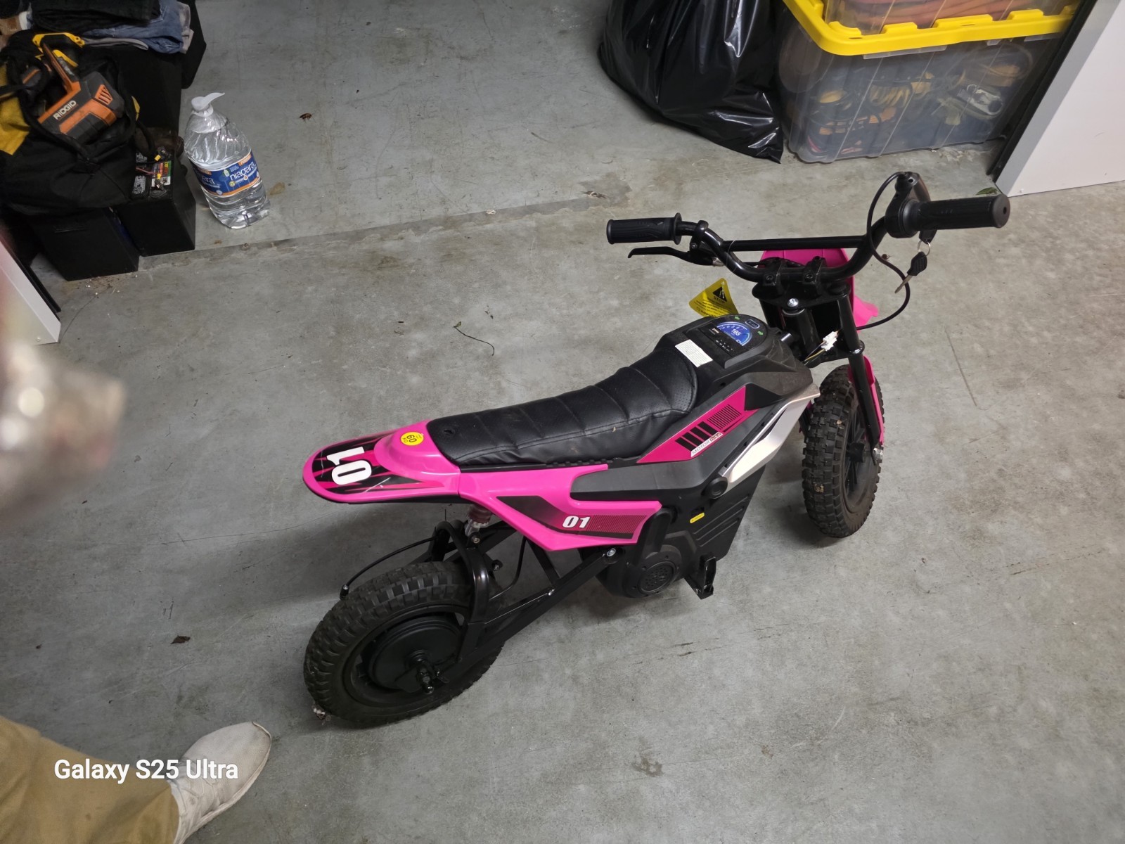 Pink & Black Battery Powered Ride-On Dirt Bike Mini Bike Motorcycle