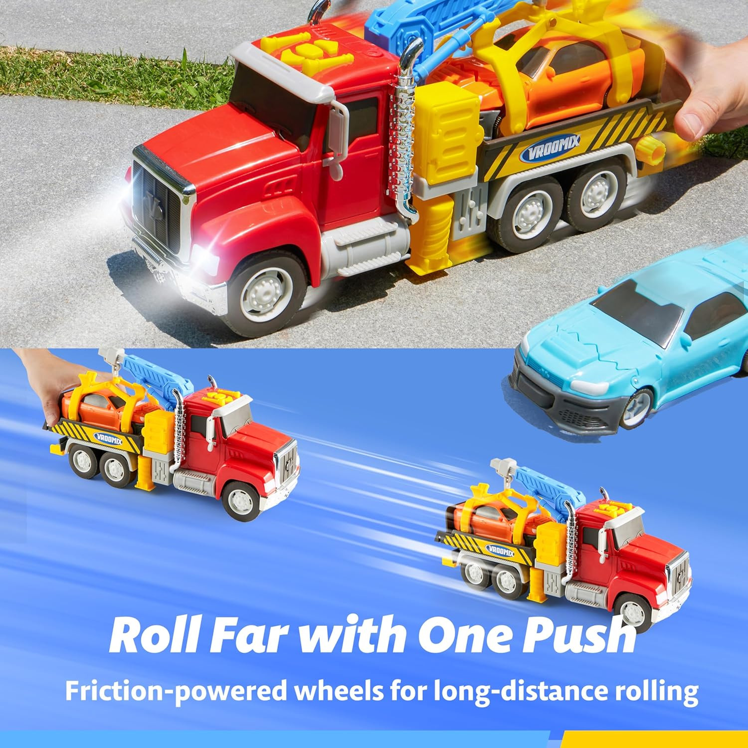 JOVA Kids Tow Truck Toys for 3 4 5 6 7 Years Old Boys, Toddler Car Toys, Large
