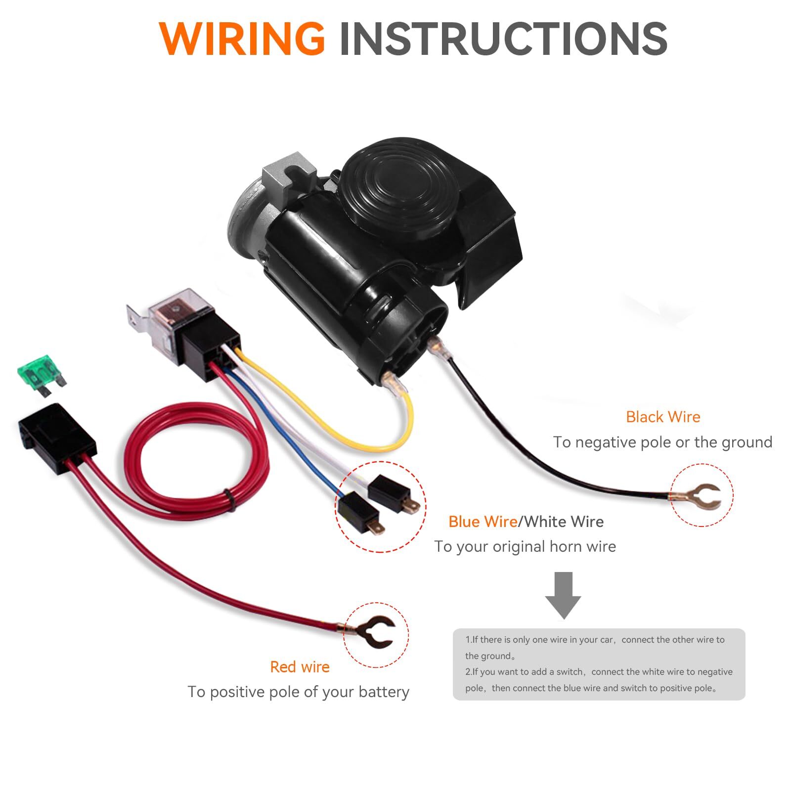 12V Car Air Horn 130DB Compact Mini Air Horn for Car Truck Motorcycle Golf ca…