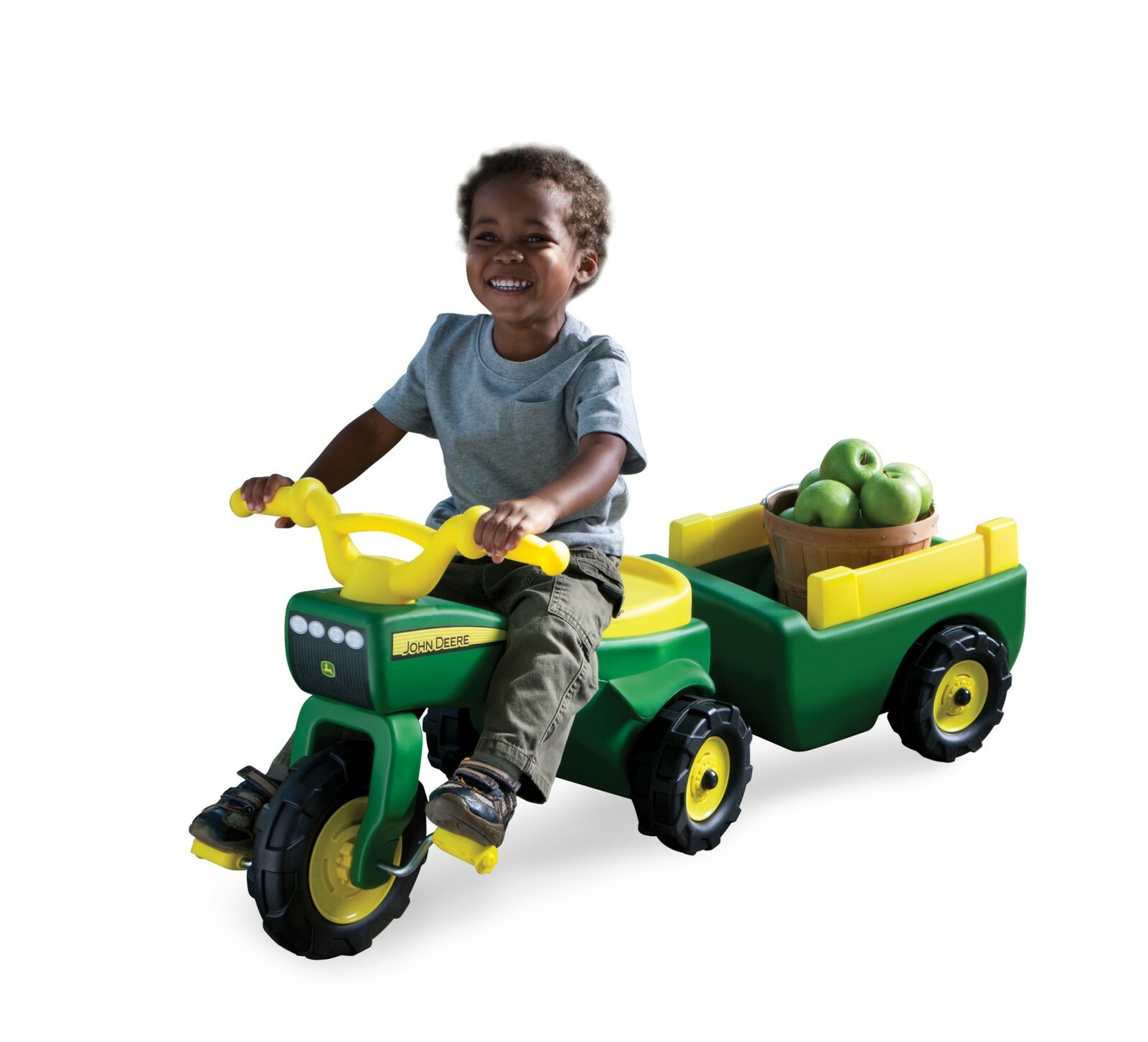 Kids Ride On Pedal Tractor with Trailer John Deere Toys Indoor Outdoor Playing