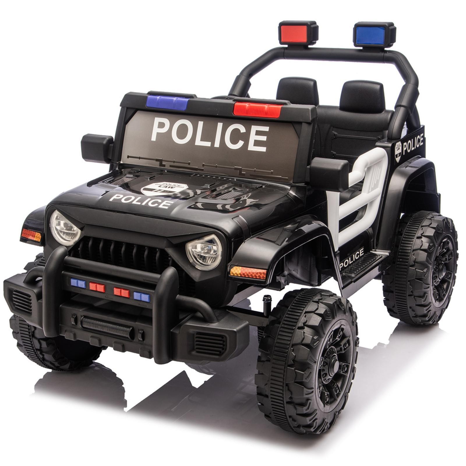 Ride-On 12V Police Car for Kids with Parent Remote, Four-Wheel , MP3, USB & LED