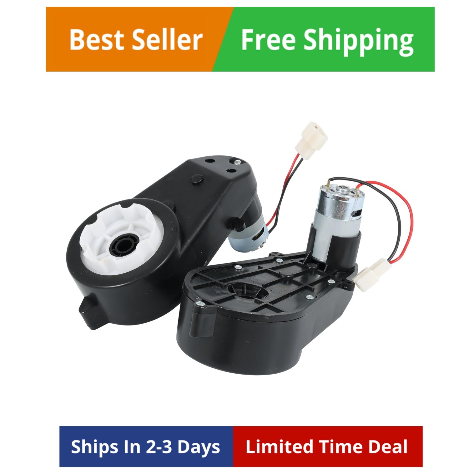 2 Pcs Kids Ride On Car Gearbox 550 12V Motor 35000RPM, Electric Motor Gearbox…