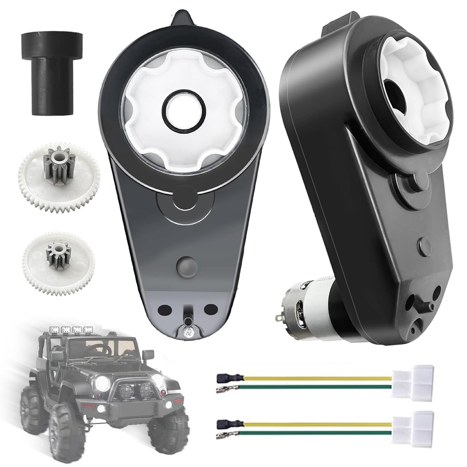 2Pack Power Wheels Motor Upgrade, 12V RS550 40000RPM, Gearbox with Steel Gears,