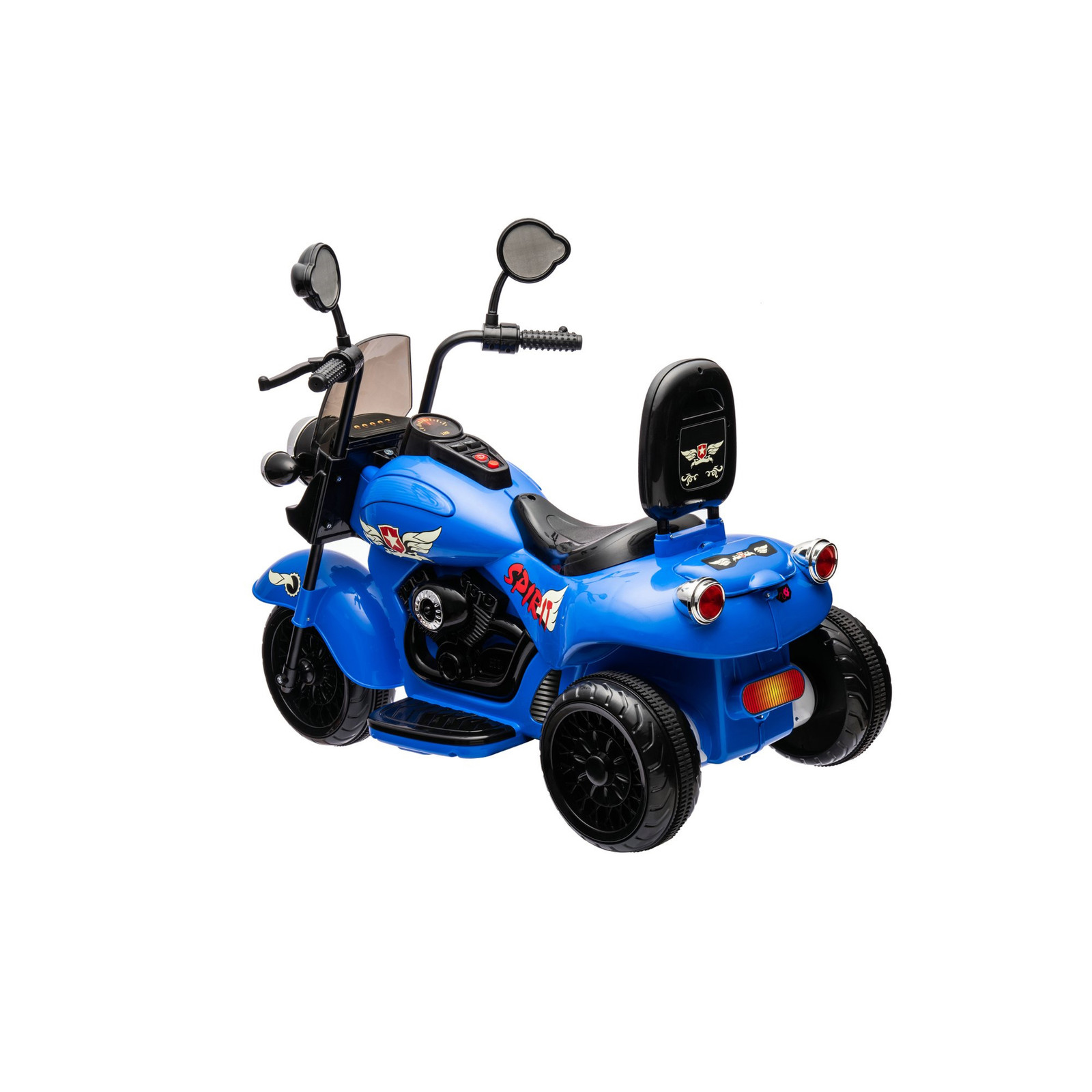 12V Freddo Kids Cruiser Ride On Motorcycle Electric Chopper Toy Trike Blue Car