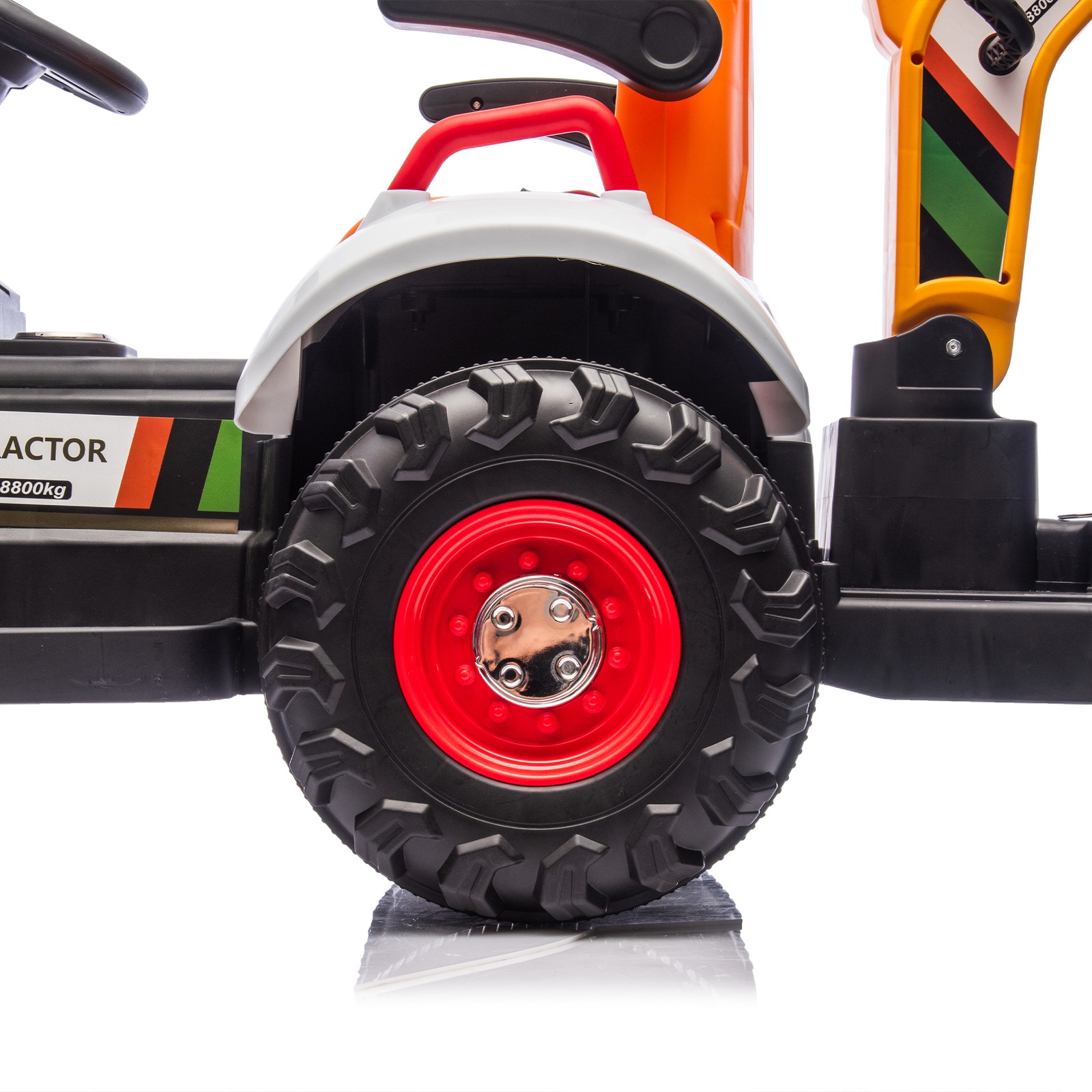 24VKids Ride on Electric Tractor Toy Excavator Vehicle Construction Truck Orange
