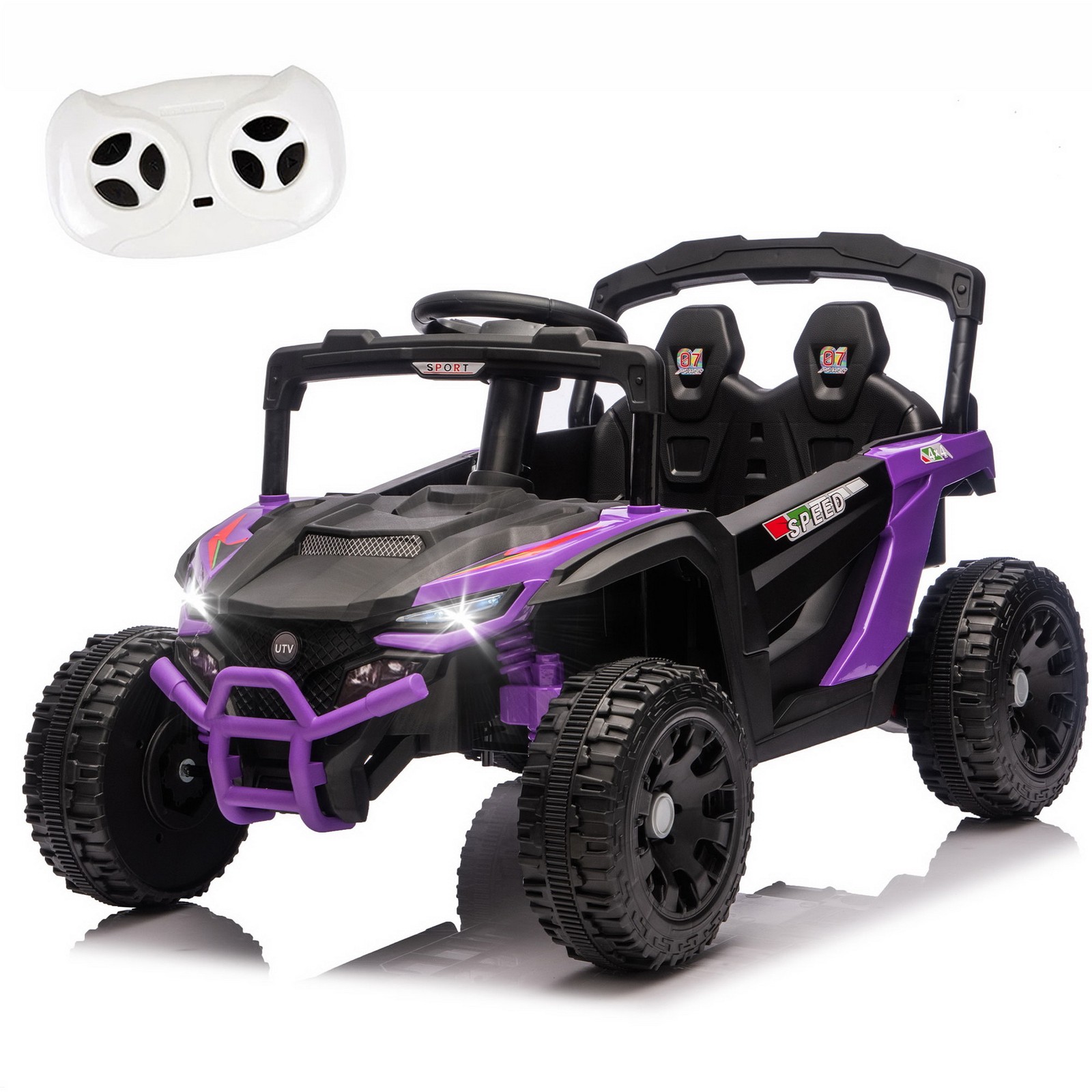 24V 9AH 2-Seater Ride On UTV Toy Car Music LED Parent Control 4-Wheel Suspension