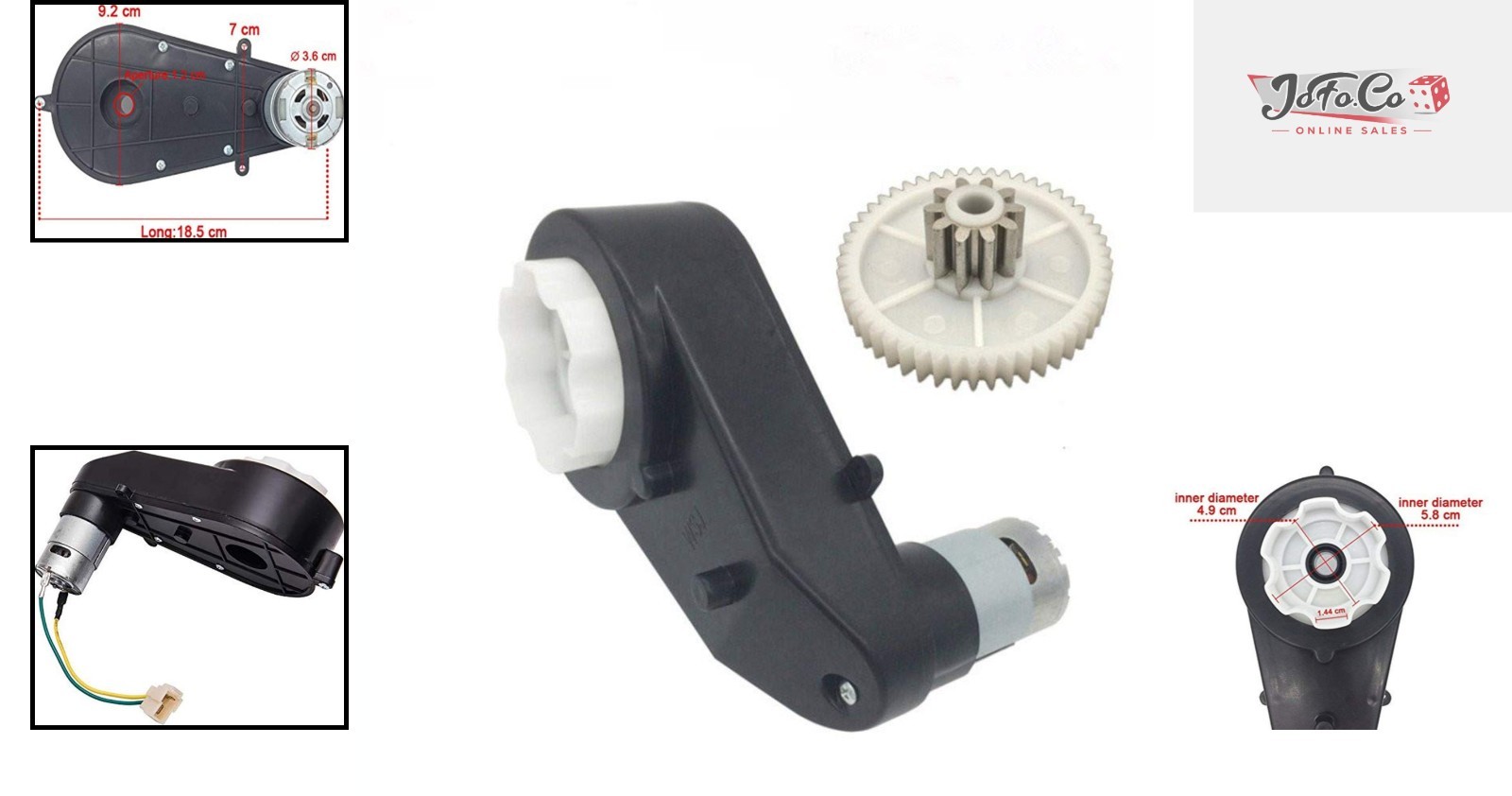 Quick-Connect 24V DC Motor & Gearbox for High-Speed Kids Ride-On Vehicles