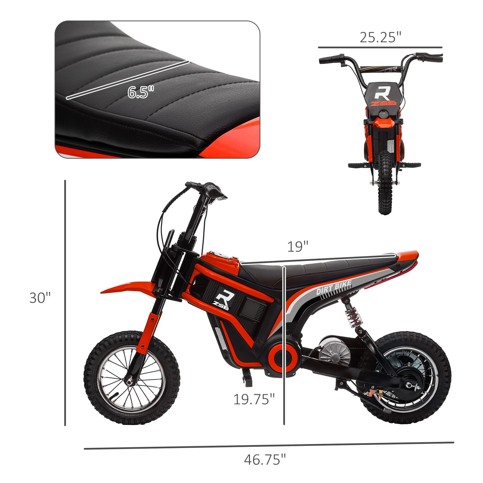 24V 350W 15 MPH Electric Dirt Bike Motorcycle w/ Twist Grip, Red