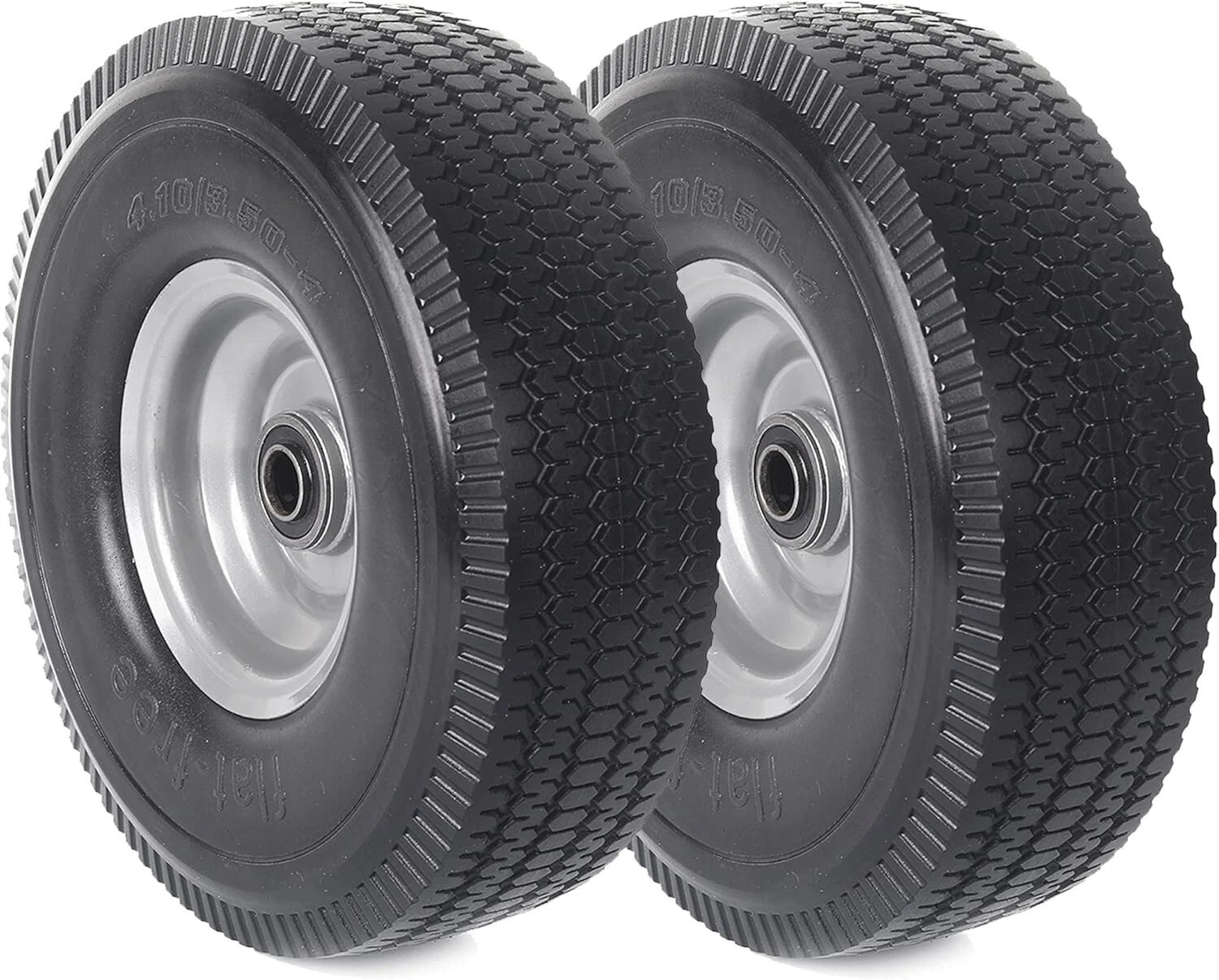 2-Pack 10-Inch Flat-Free Tire Replacement for Hand Trucks & Utility Equipment
