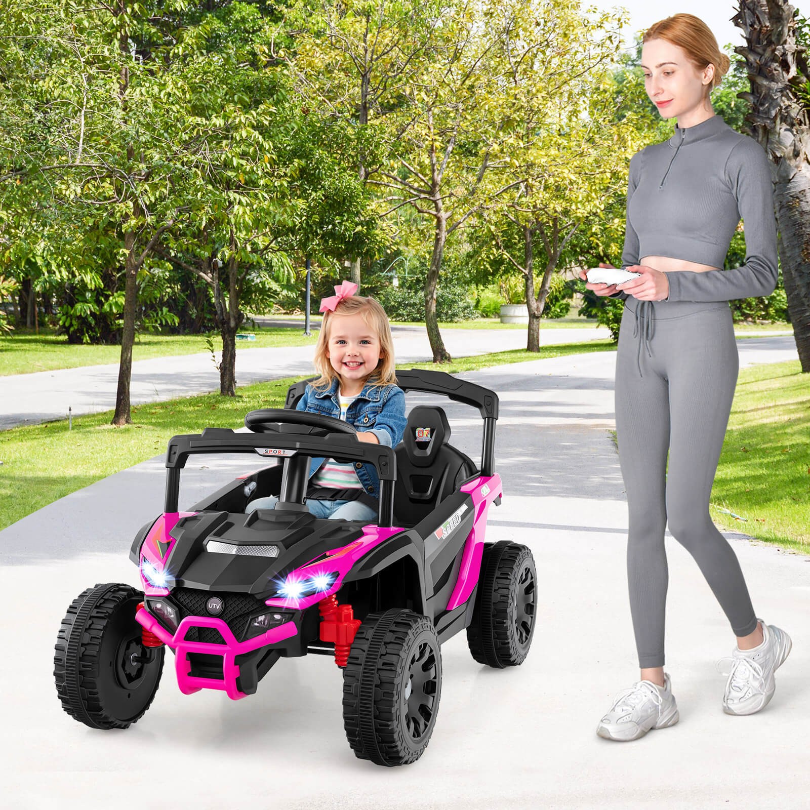 12V Kids Ride On Car Battery Powered Electric Remote Control LED Lights Music