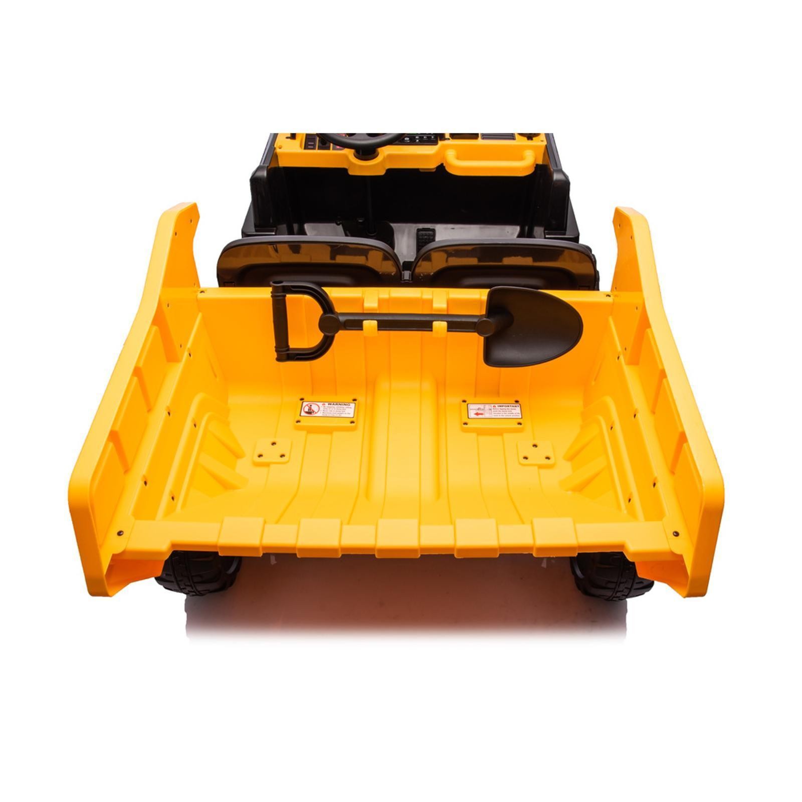Yellow Two Seater Kids Electric Ride Truck 24V Battery Powered Engineering Car