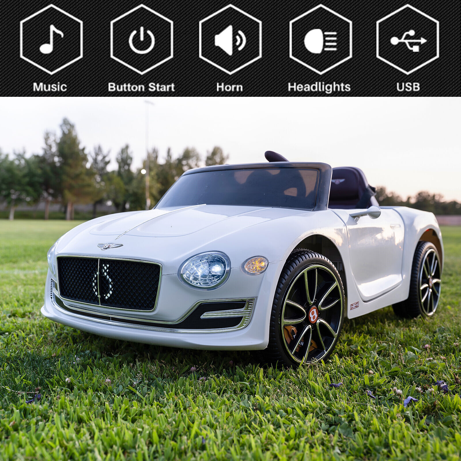 LICENSED Bentley Style Kids Electric Ride On Car Safe Toys +2.4G Remote Control