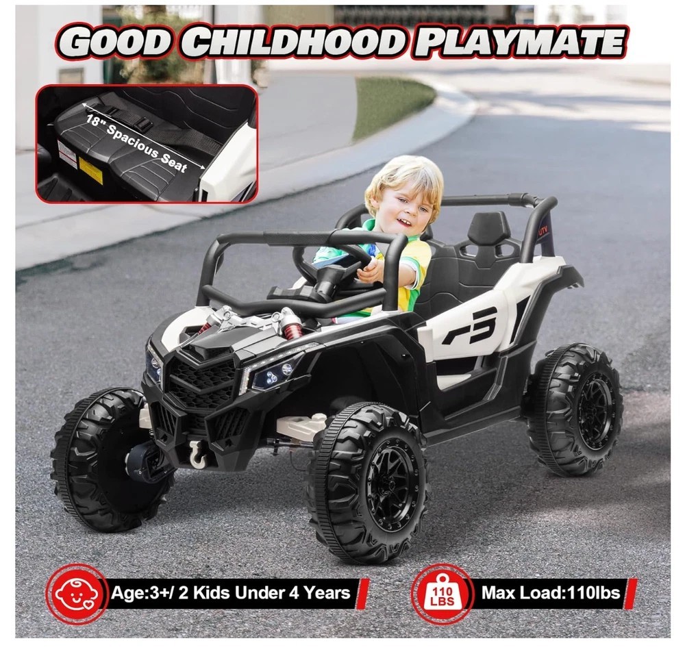 24V Ride On Car for Kids w/Remote Control, JOYRACER Battery Powered Off-Road UTV
