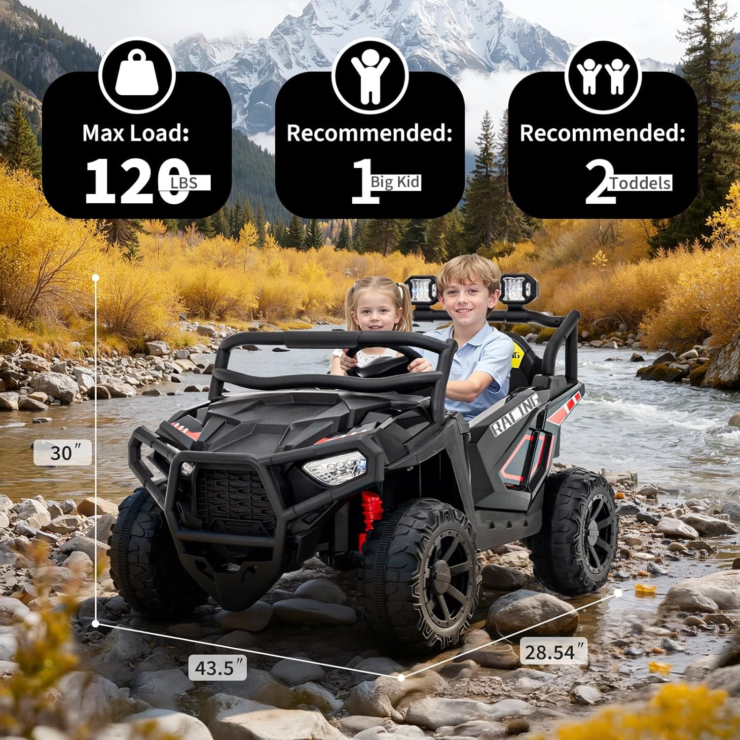Garvee RC 24V 7AH Ride on UTV Electric Children’s Toys Car Battery*2 + Charger