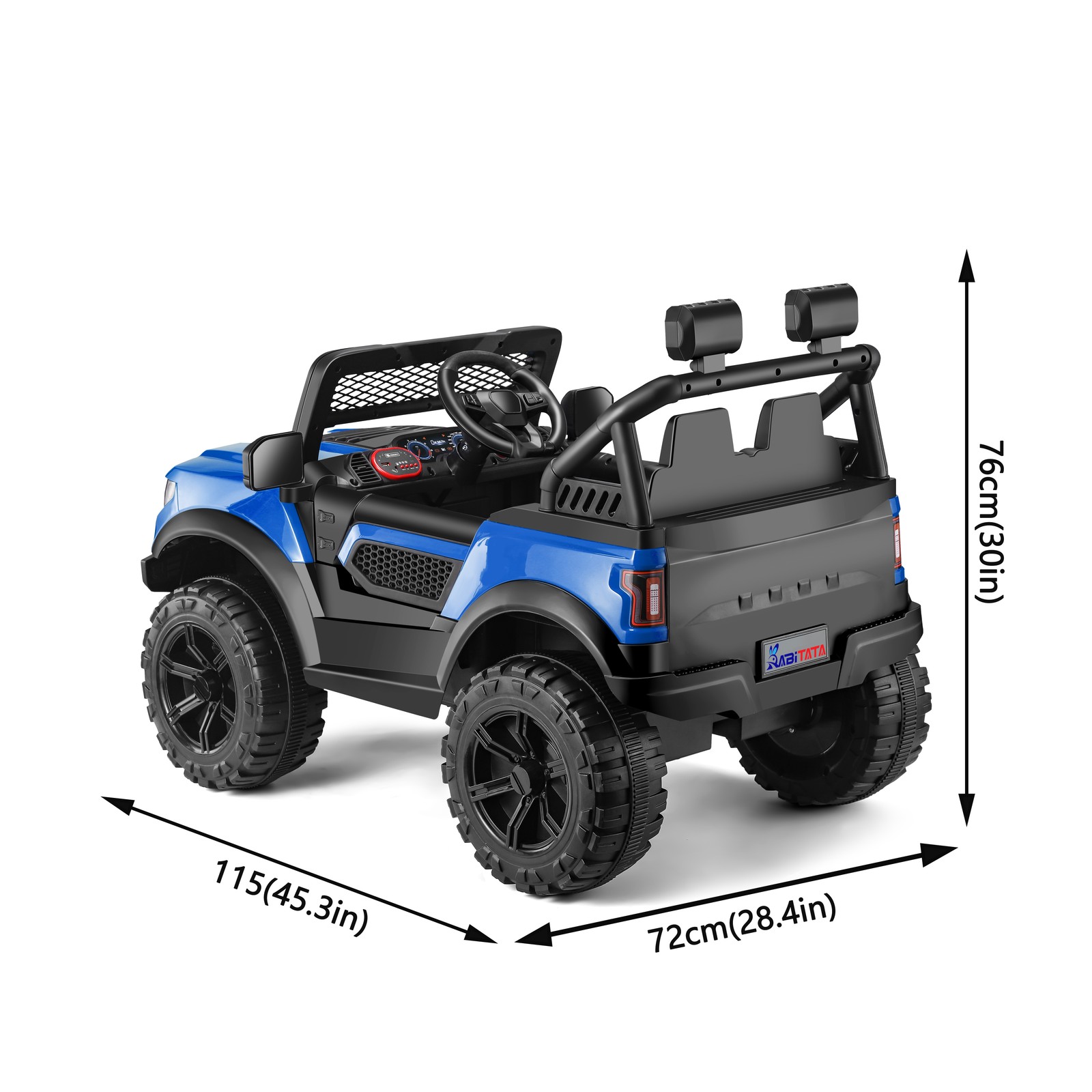 12V Kids Electric Ride On Car 2 Motors Off Road RC LED Music Swing 4WSA 3-8Y