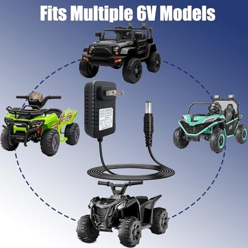 6V Charger for Ride On Toys, Kids Electric Car Power Adapter