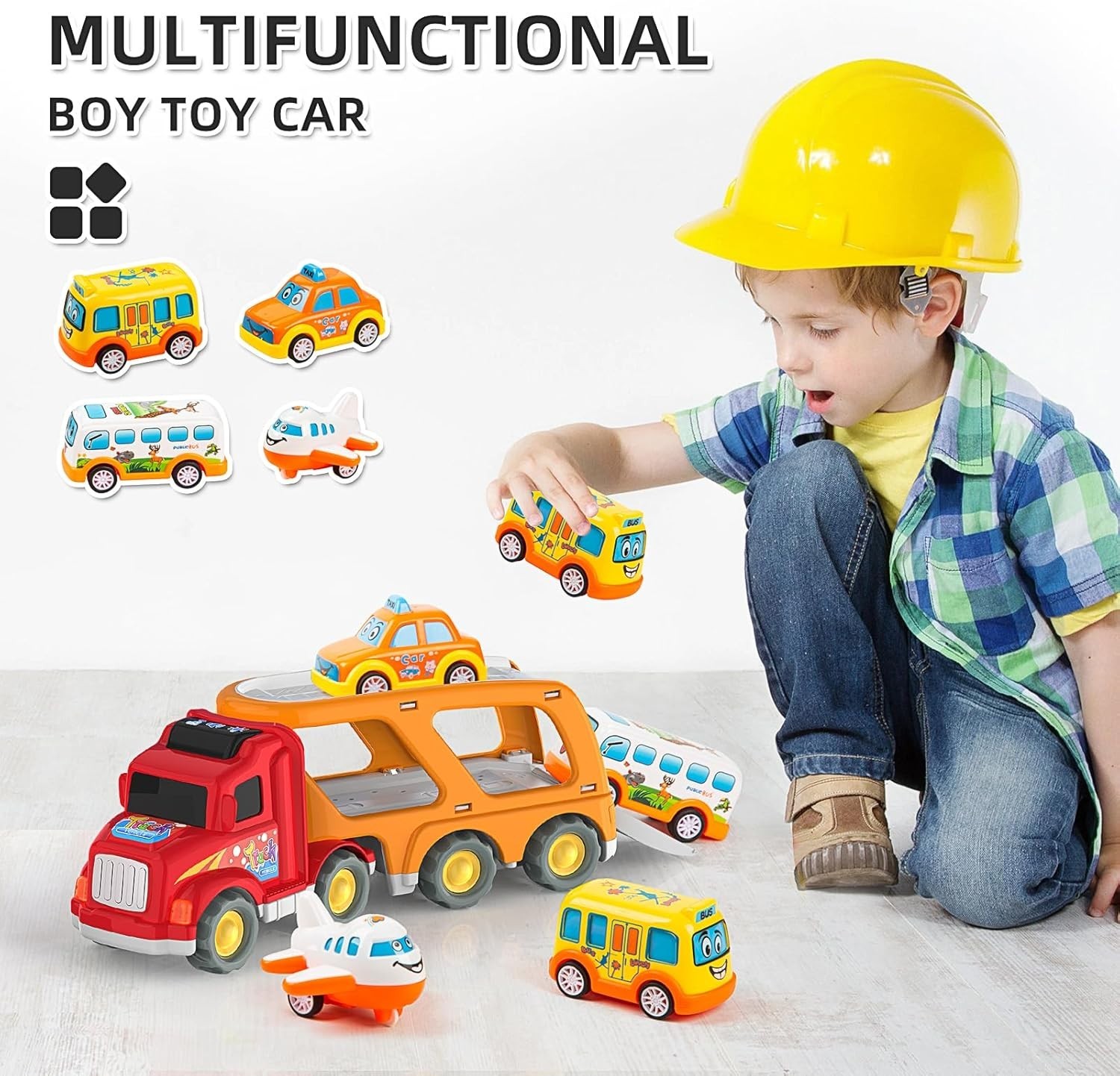 Exciting 5-in-1 Carrier Truck & Mini Cars for Toddlers – Ideal Gift for Ages 3-6