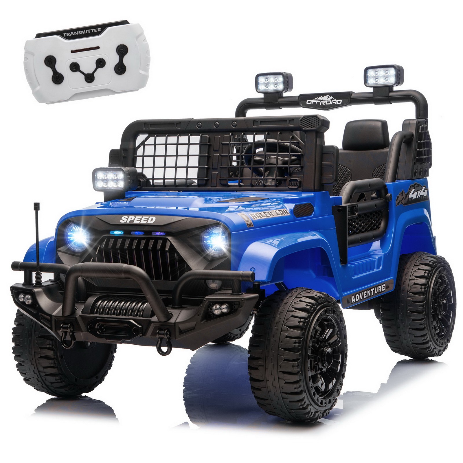 Dual Motors 24V 2-Seater Off-Road Ride On Jeep Car Toy Parent Control LED Music